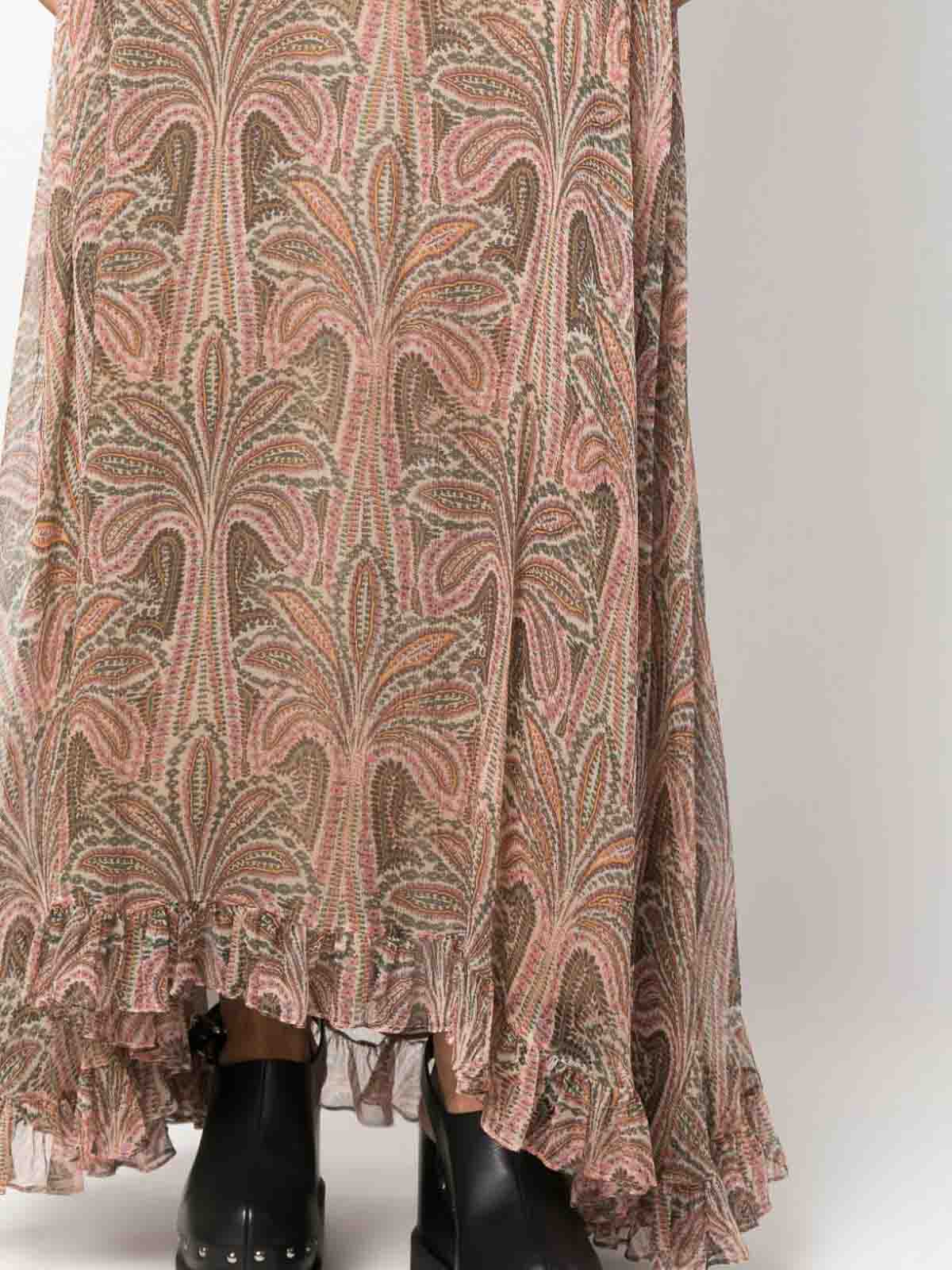Shop Etro Silk Skirt In Rosado Claro
