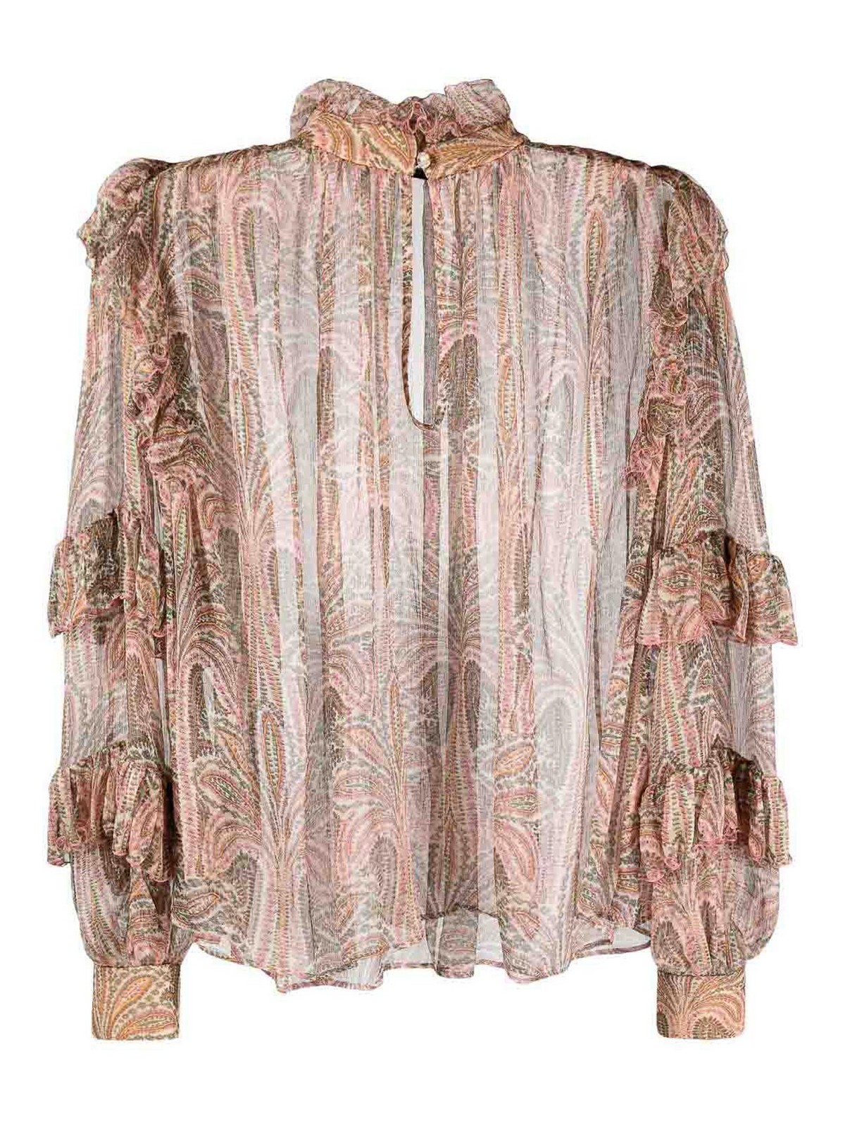 Etro Silk Top With Ruches In White