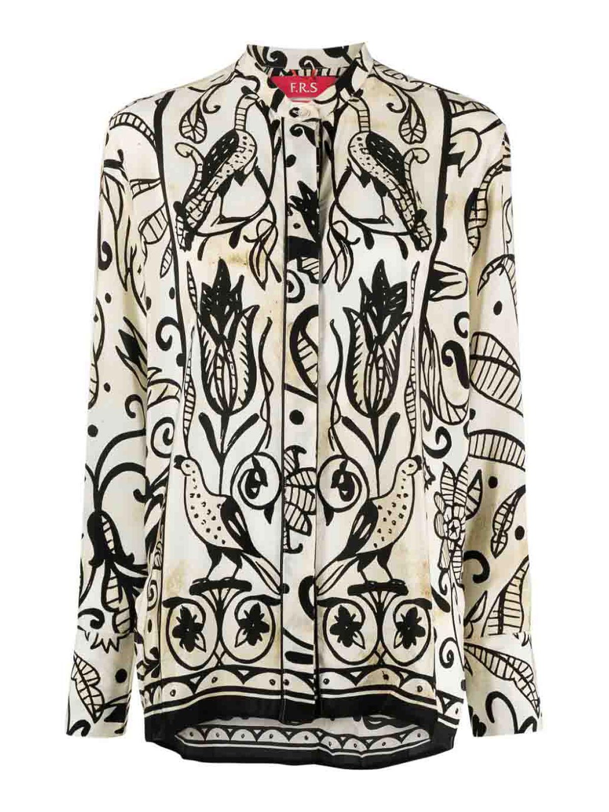 Shop F.r.s For Restless Sleepers Printed Silk Shirt In White
