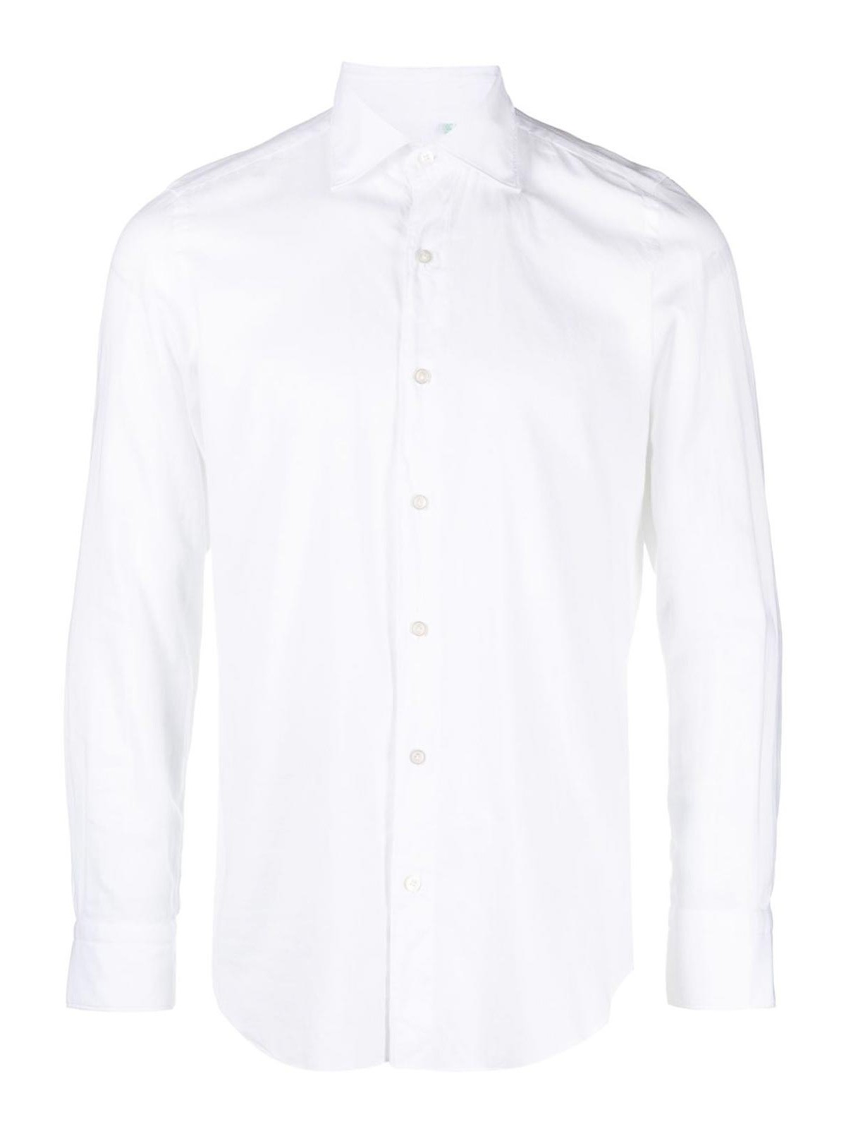 Finamore 1925 Slim Fit Flannel Shirt In White