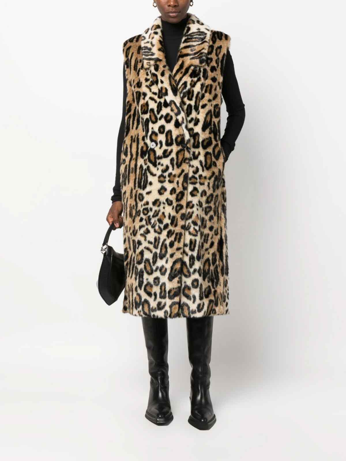 Forte Forte Animalier eco fur long vest - Brown|11003MYCOAT0087