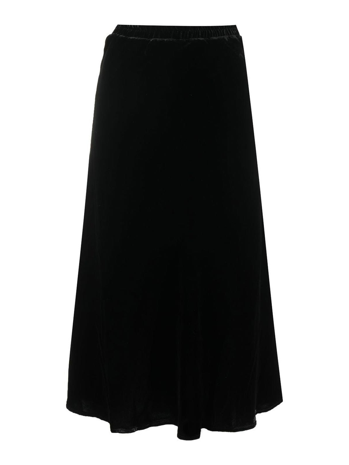 Shop Gold Hawk Velvet Long Skirt In Black