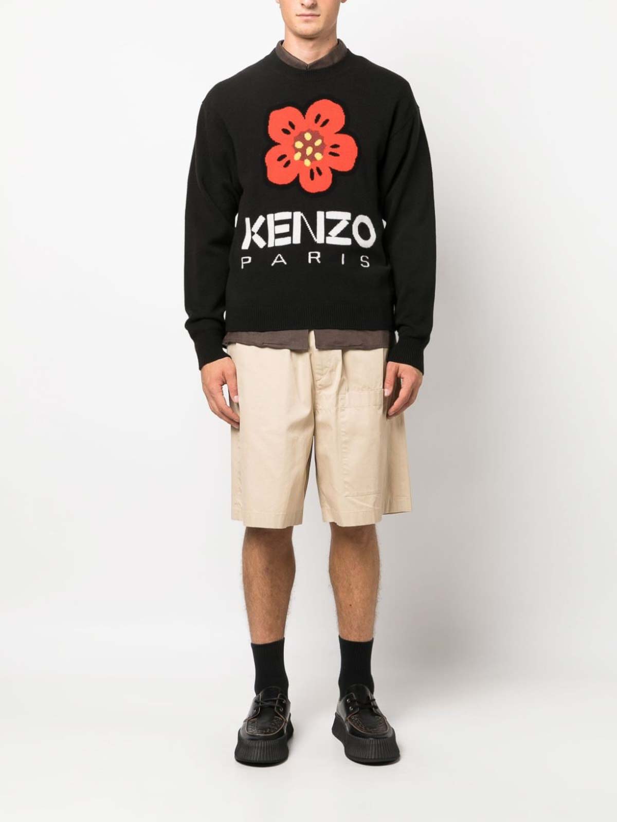 Shop Kenzo Boke Flower Wool Jumper In Black