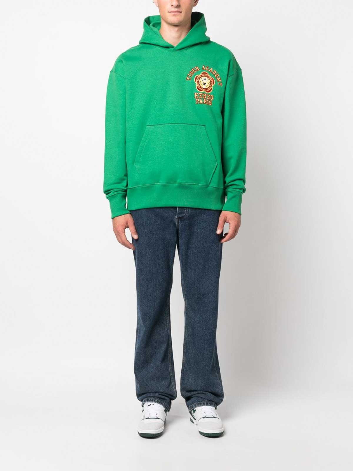 Kenzo Tiger academy oversize cotton hoodie - Green|FD65SW0864ME57