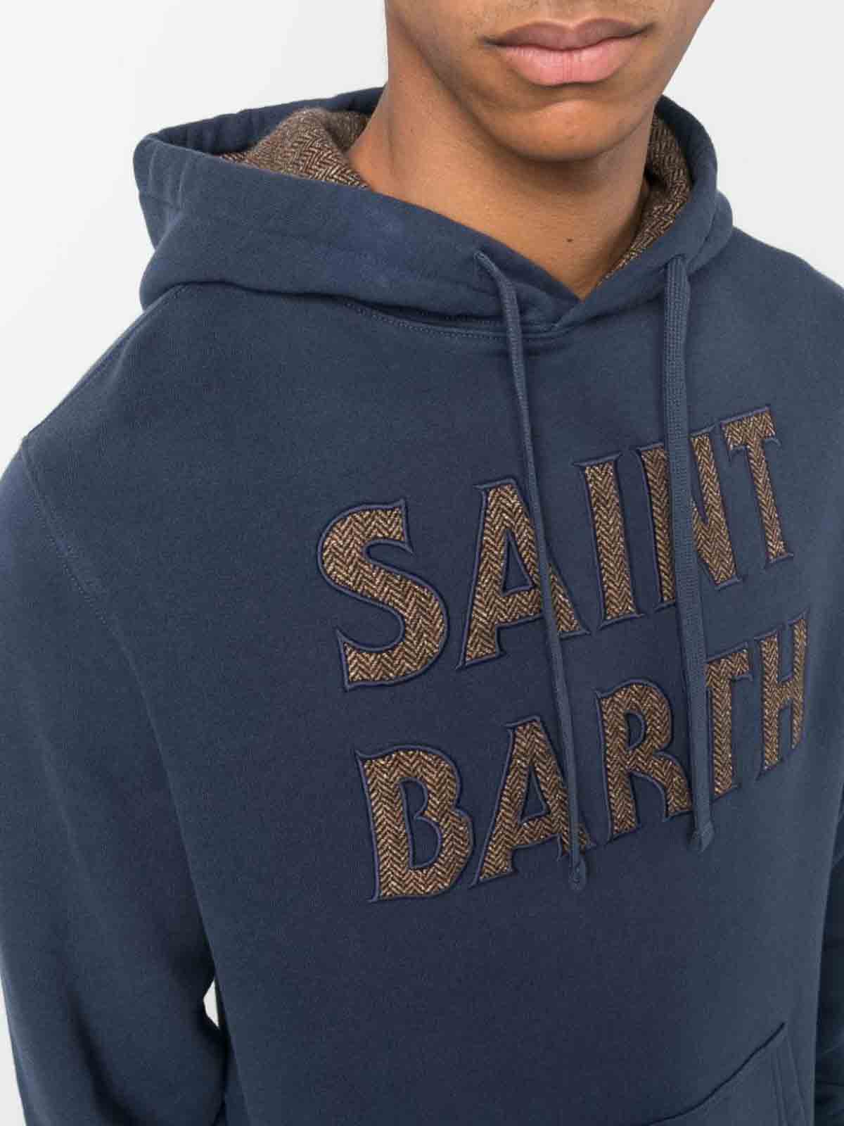 Shop Mc2 Saint Barth Logo Hoodie In Blue
