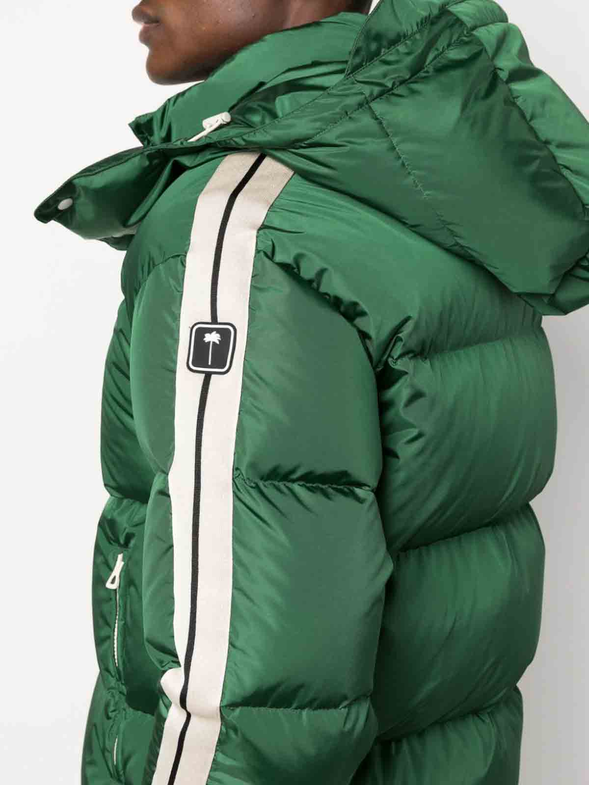 Palm Angels Hooded track jacket - Green | PMED028F23FAB0045701