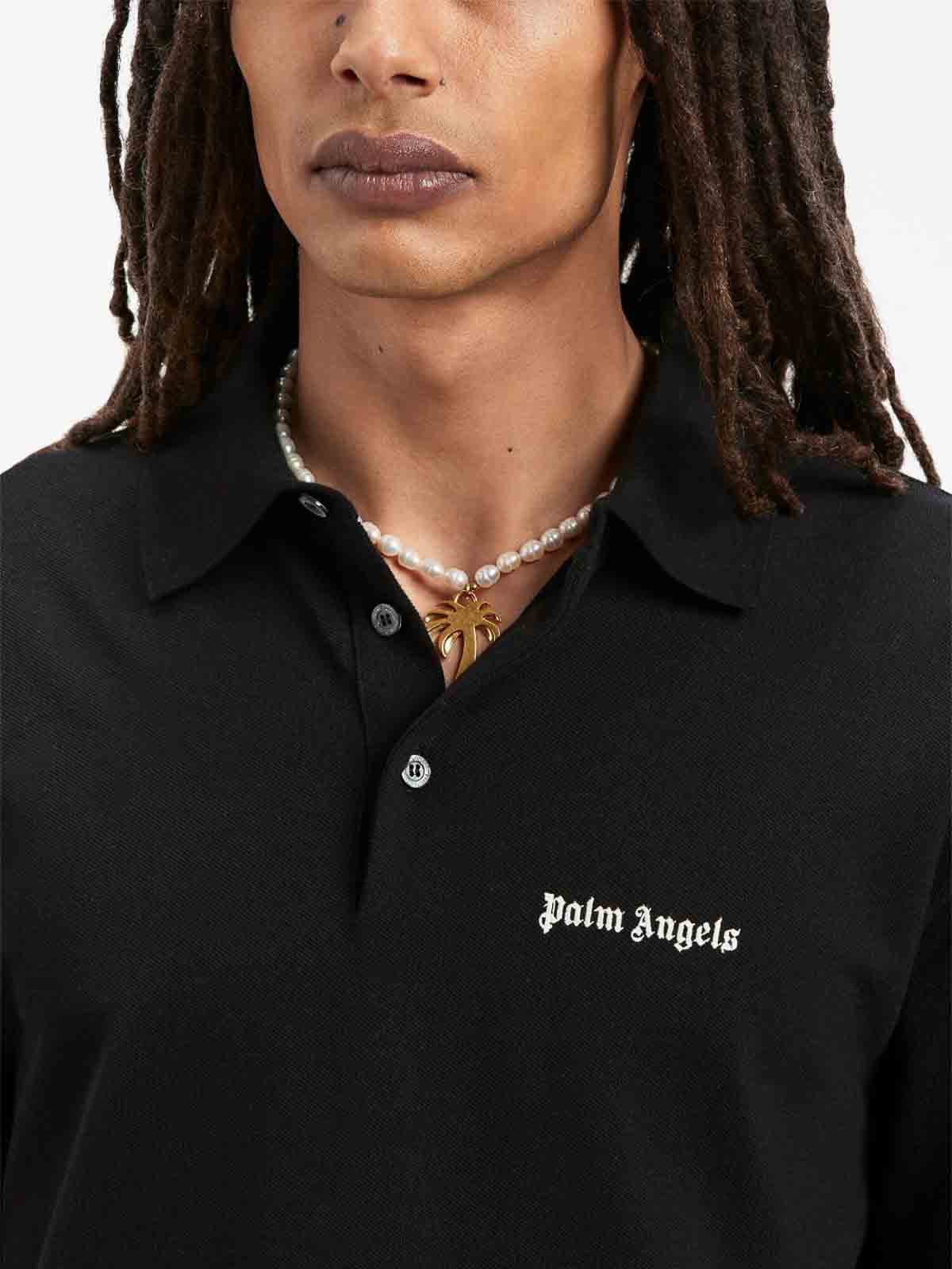 Shop Palm Angels Polo - Negro In Black