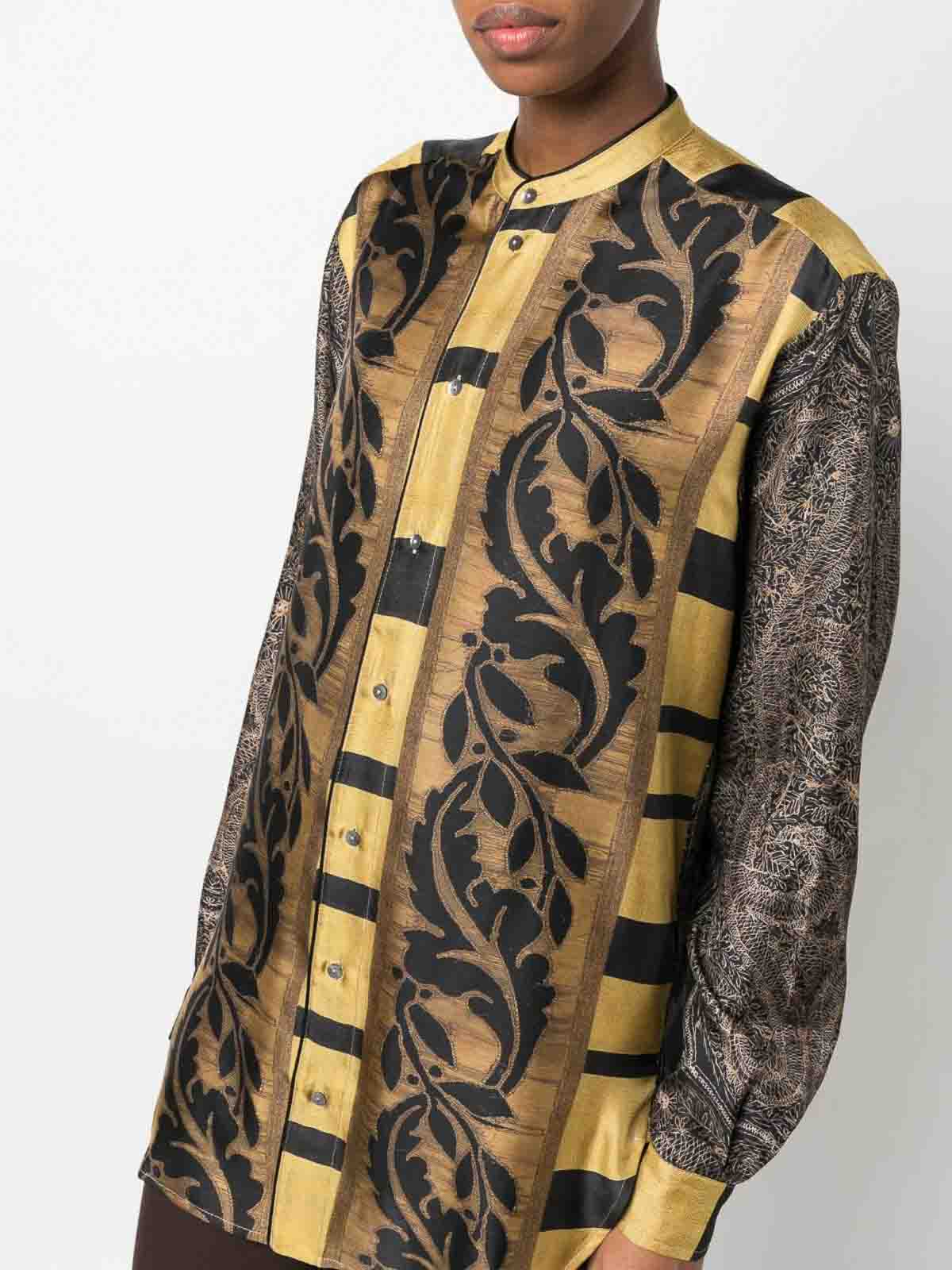 Shop Pierre-louis Mascia Printed Silk Shirt In Verde