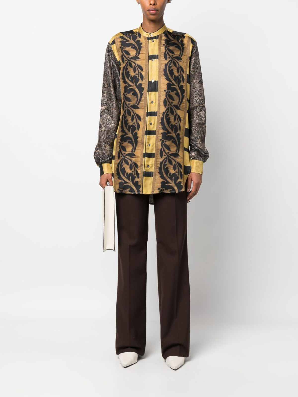 Pierre-Louis MASCIA- Printed Silk Shirt- Woman- Xs - Gold