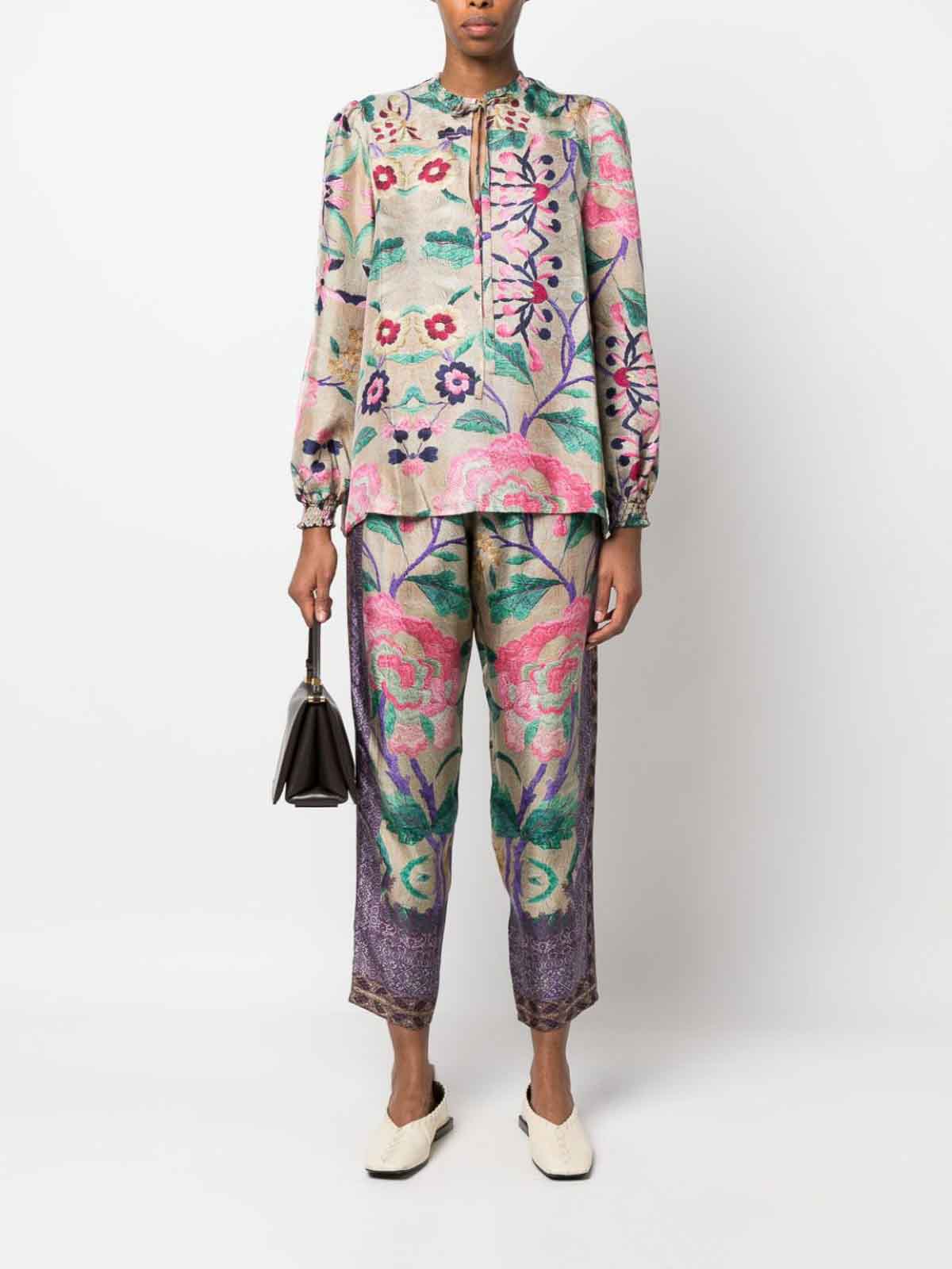 PIERRE-LOUIS MASCIA, Beige Women's Floral Shirts & Blouses
