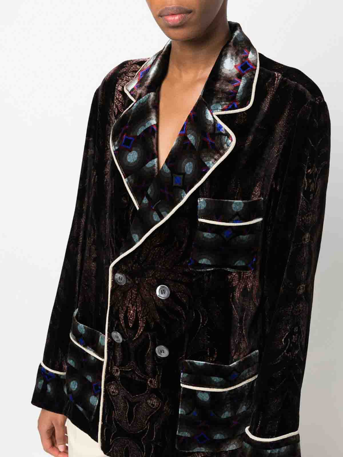 Shop Pierre-louis Mascia Double-breasted Silk Blend Jacket In Black