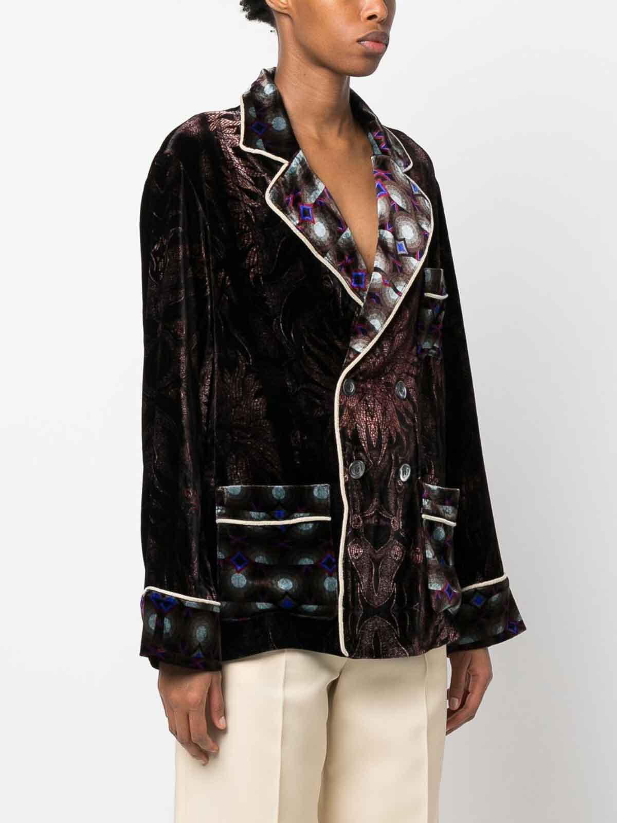 Shop Pierre-louis Mascia Double-breasted Silk Blend Jacket In Black