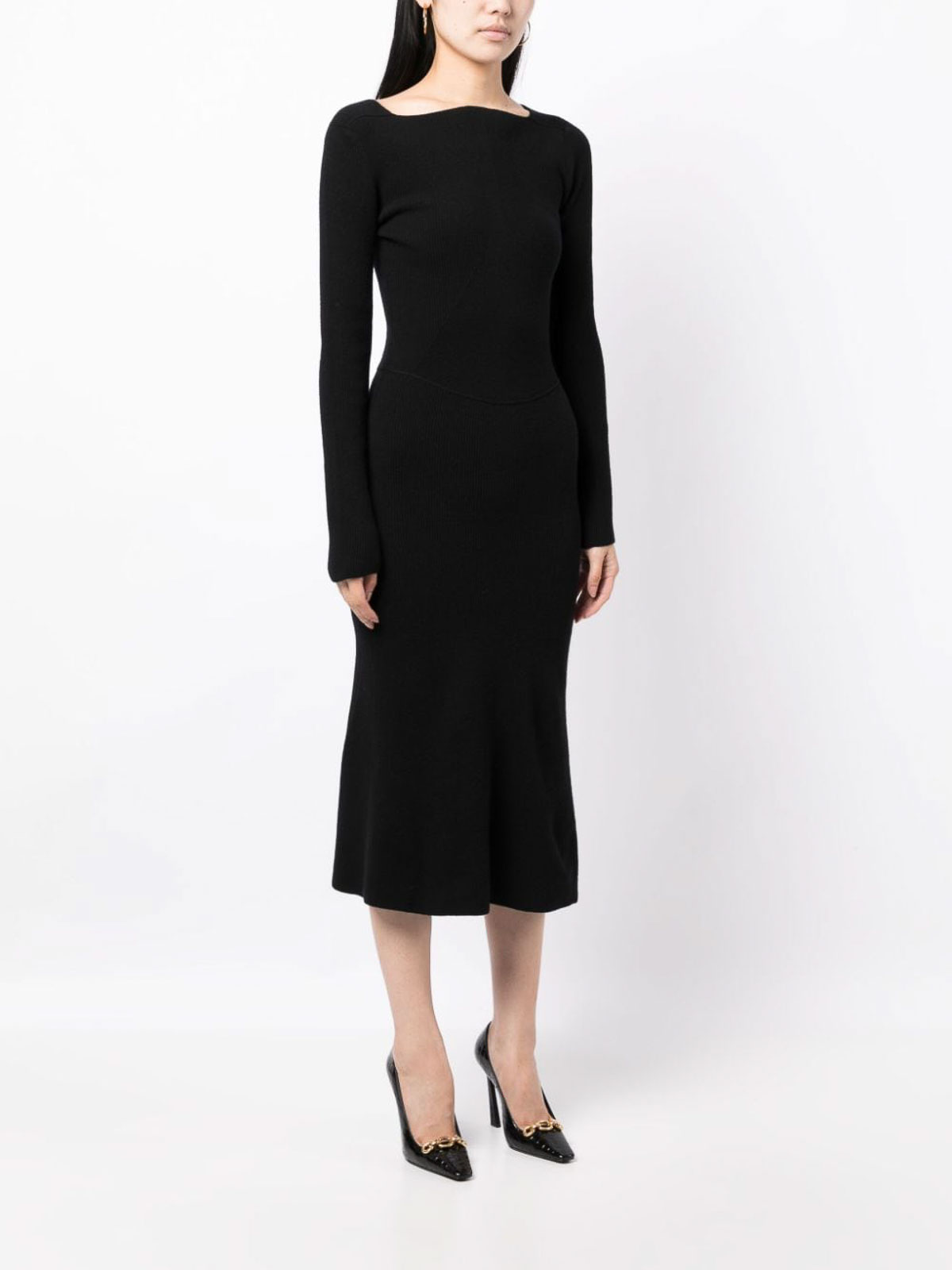 Knee Length Dresses Victoria Beckham Wool Blend Midi Dress