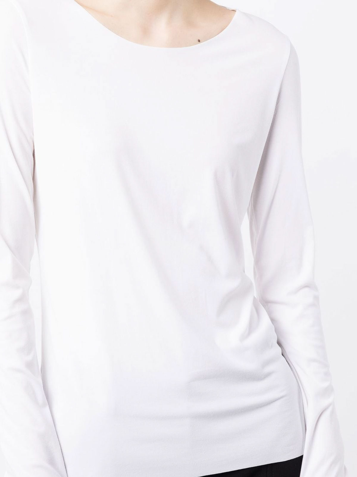 Shop Wolford Aurora Long Sleeve Pullover In White