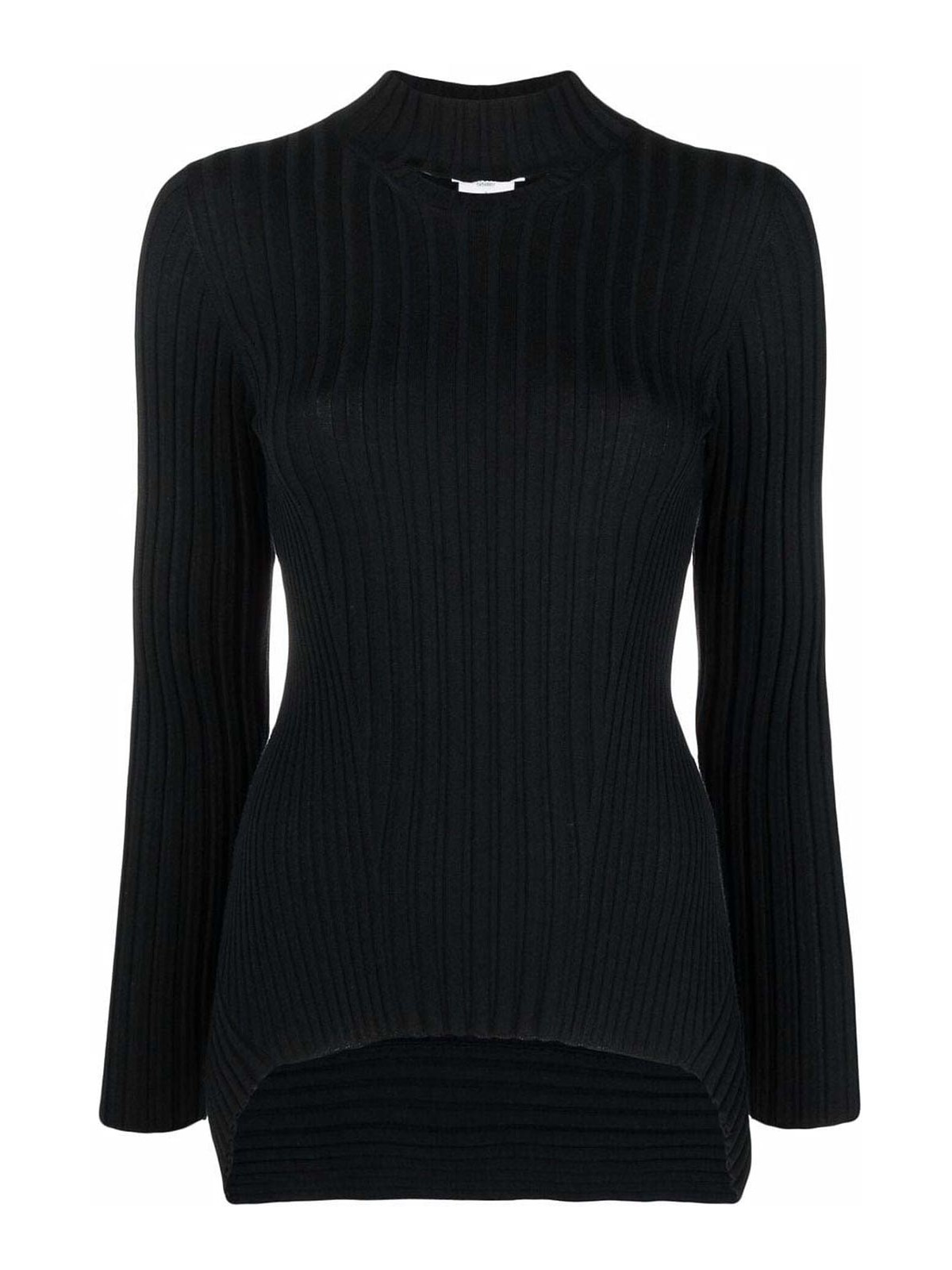 Wolford Cashmere Ribbed Turtleneck Sweater In Black