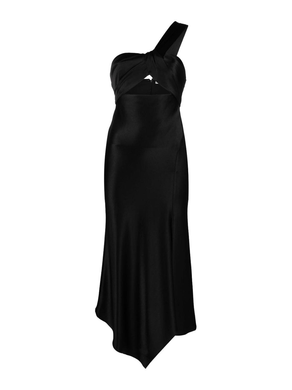 billie eilish in black dress Alice + Olivia Ella Drop Waist Mini Dress in Black