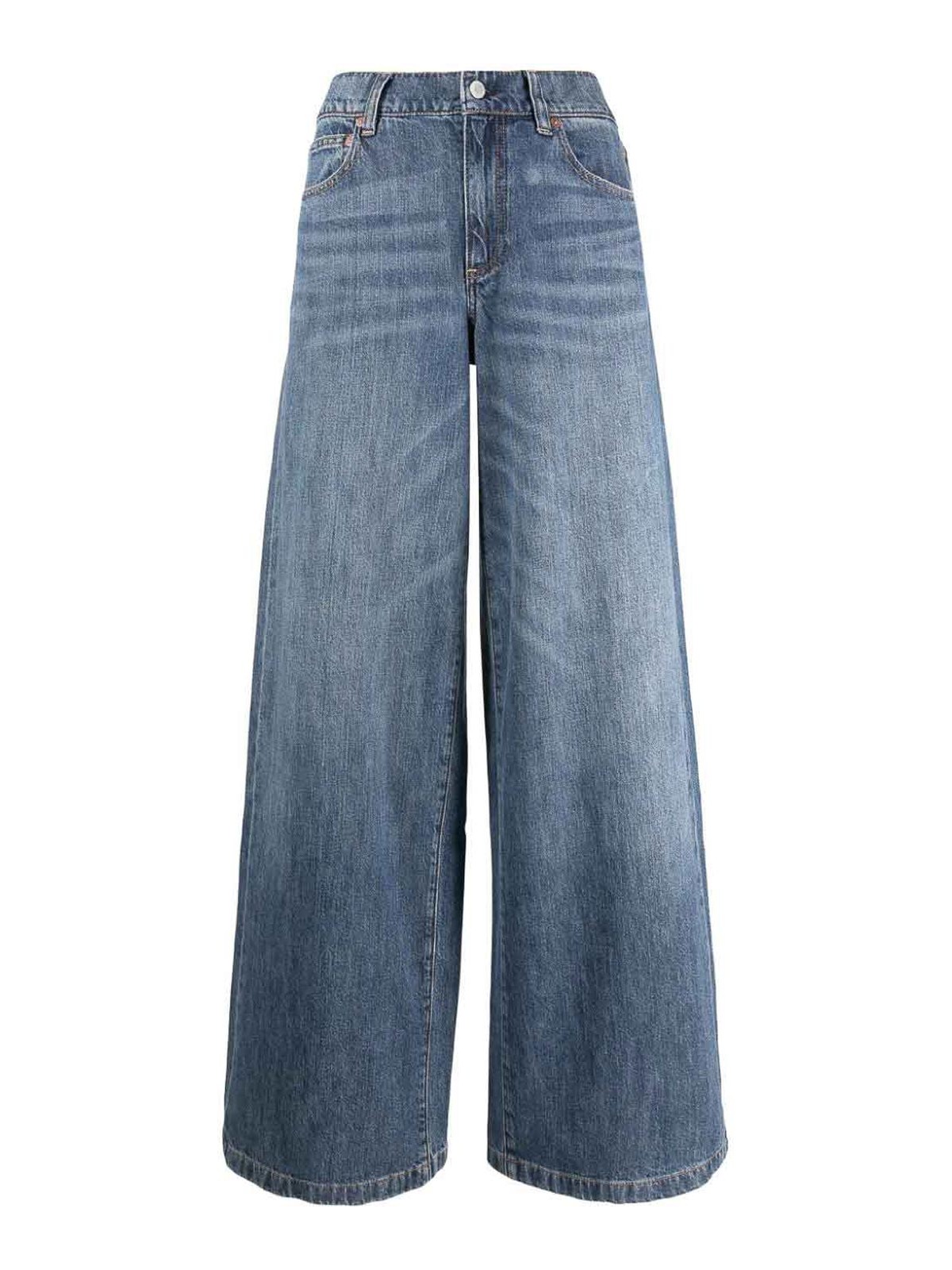 Alice And Olivia Ernie Buckled Low-rise Wide-leg Jeans In Dark Wash