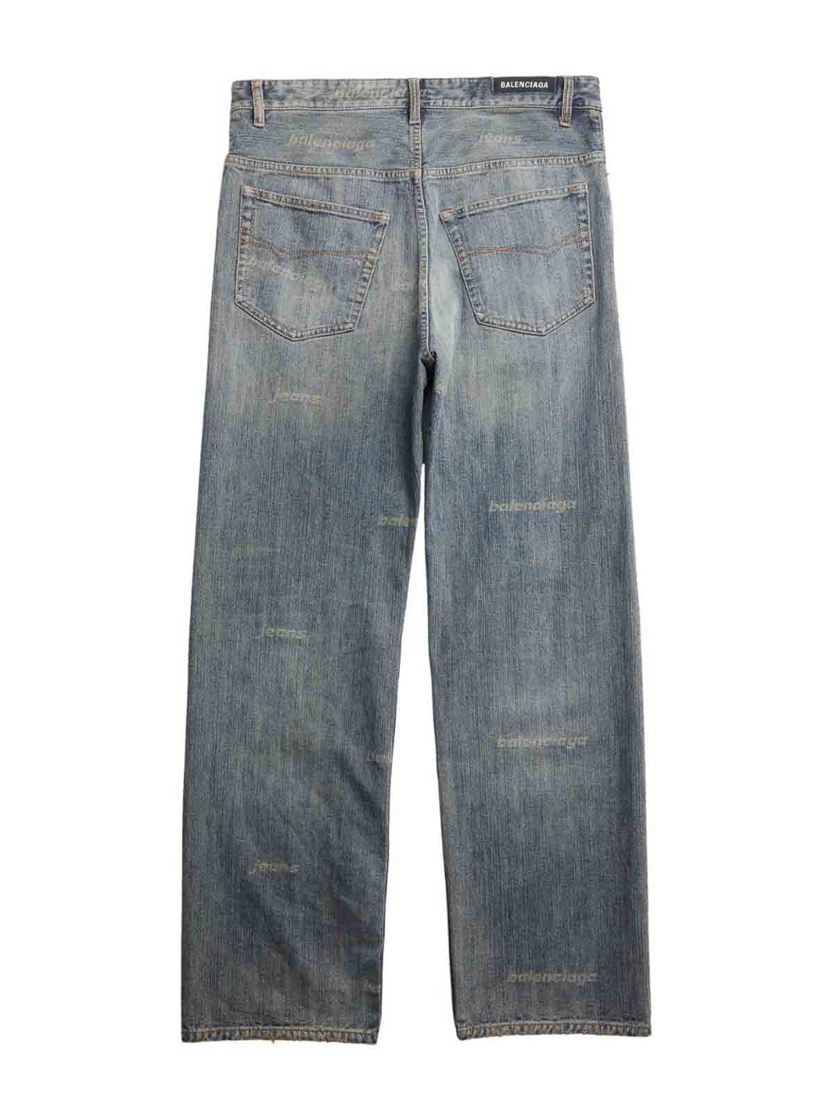 BALENCIAGA バレンシアガ Allover Logo Jeans Balenciaga Allover logo denim jeans - Blue - Men|745155TNW654036