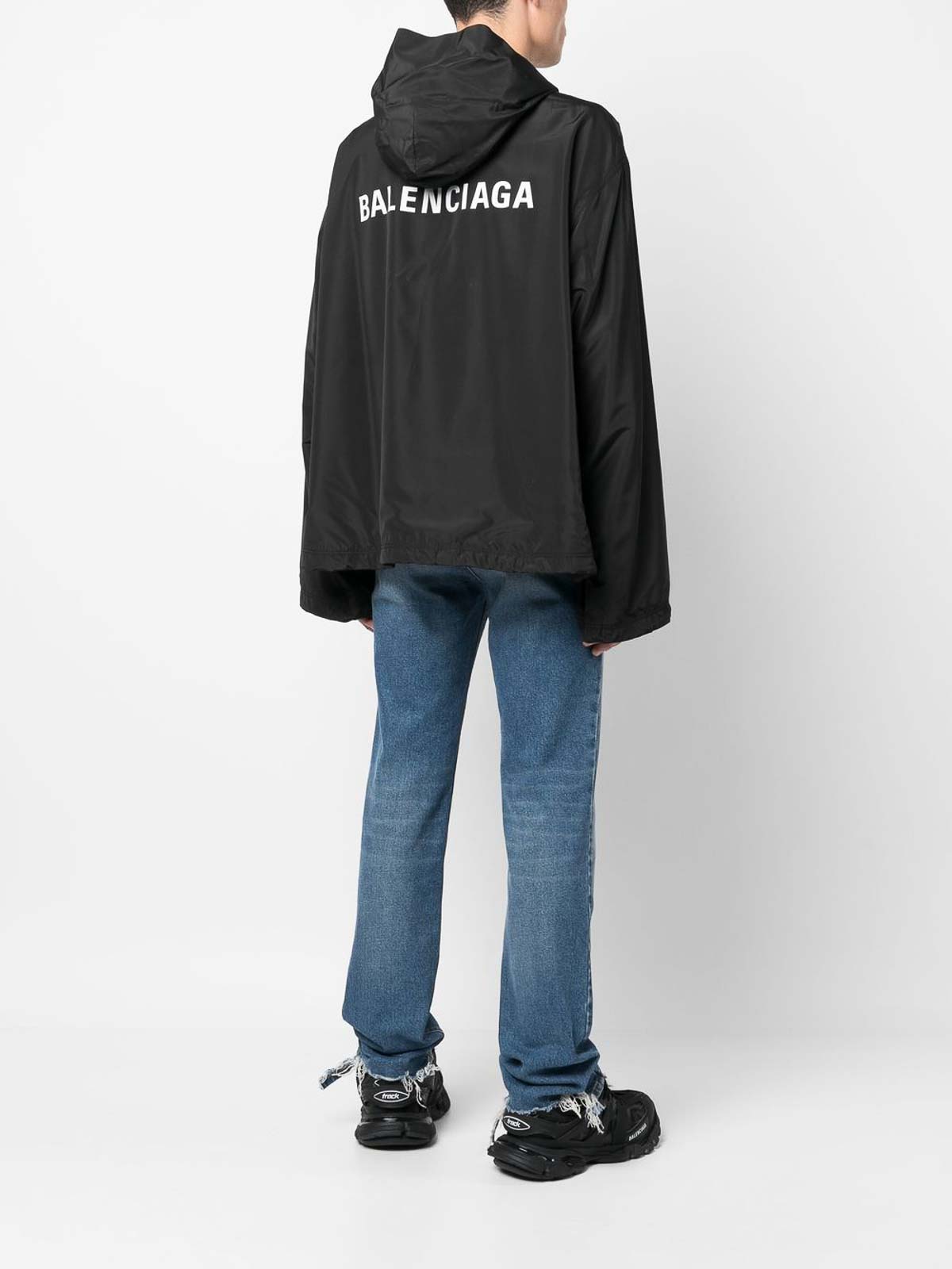 Shop Balenciaga Nylon Zipped Jacket In Black