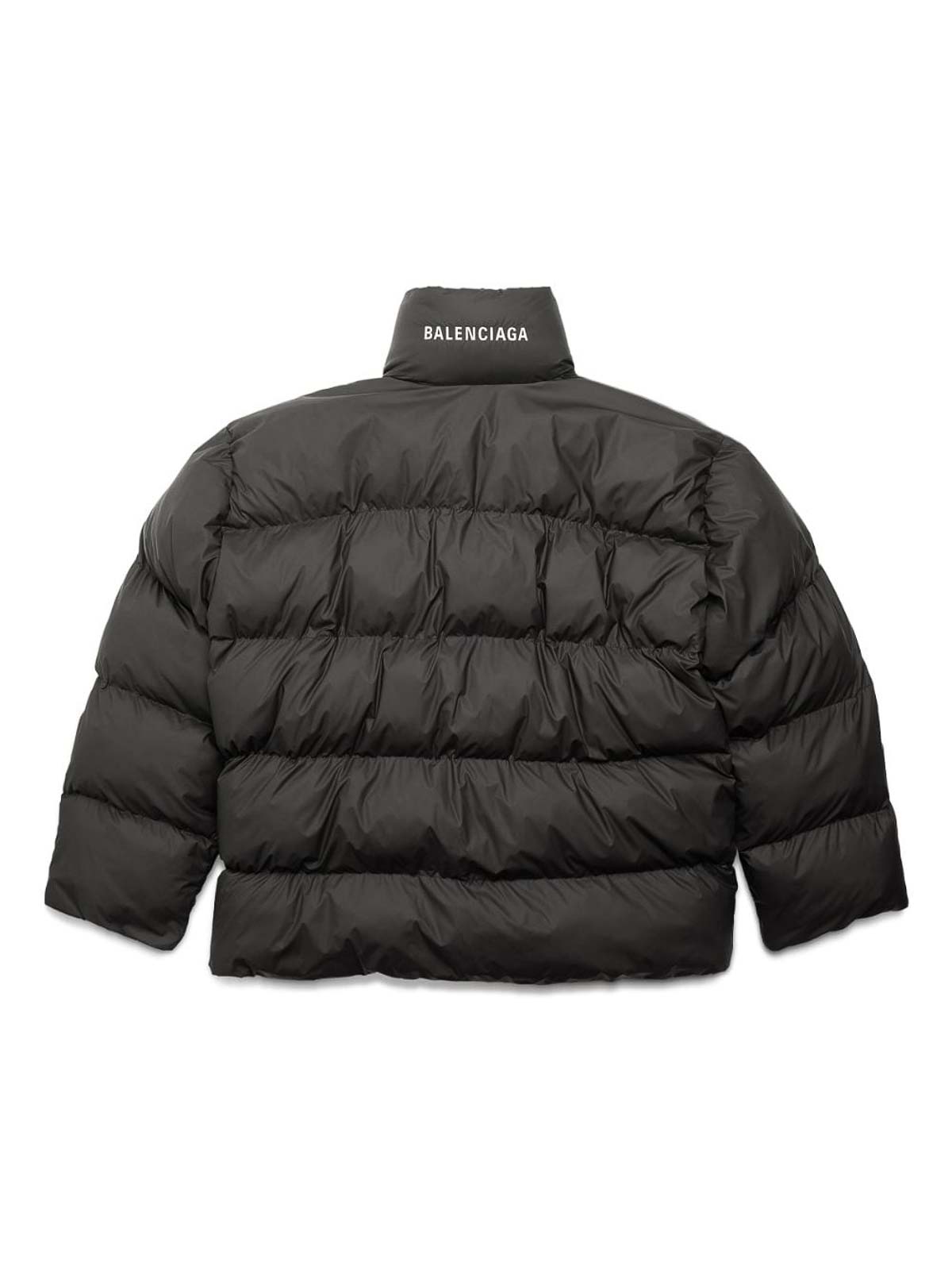 Shop Balenciaga Nylon Puffer Jacket In Black