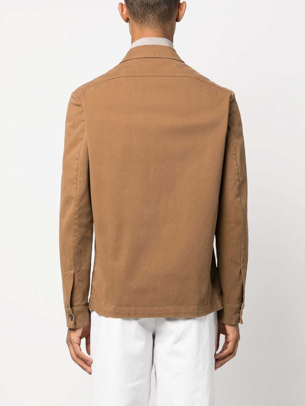 Shop Barena Venezia Wool Overshirt Jacket In Brown