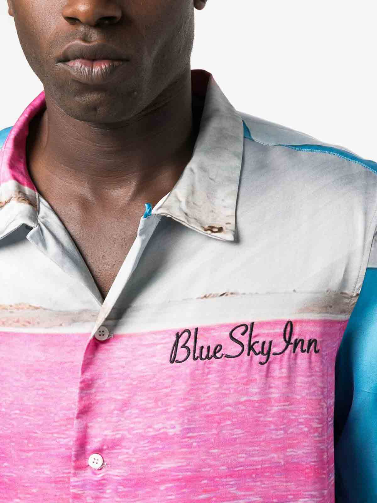 Shop Blue Sky Inn Printed Viscose Shirt In White