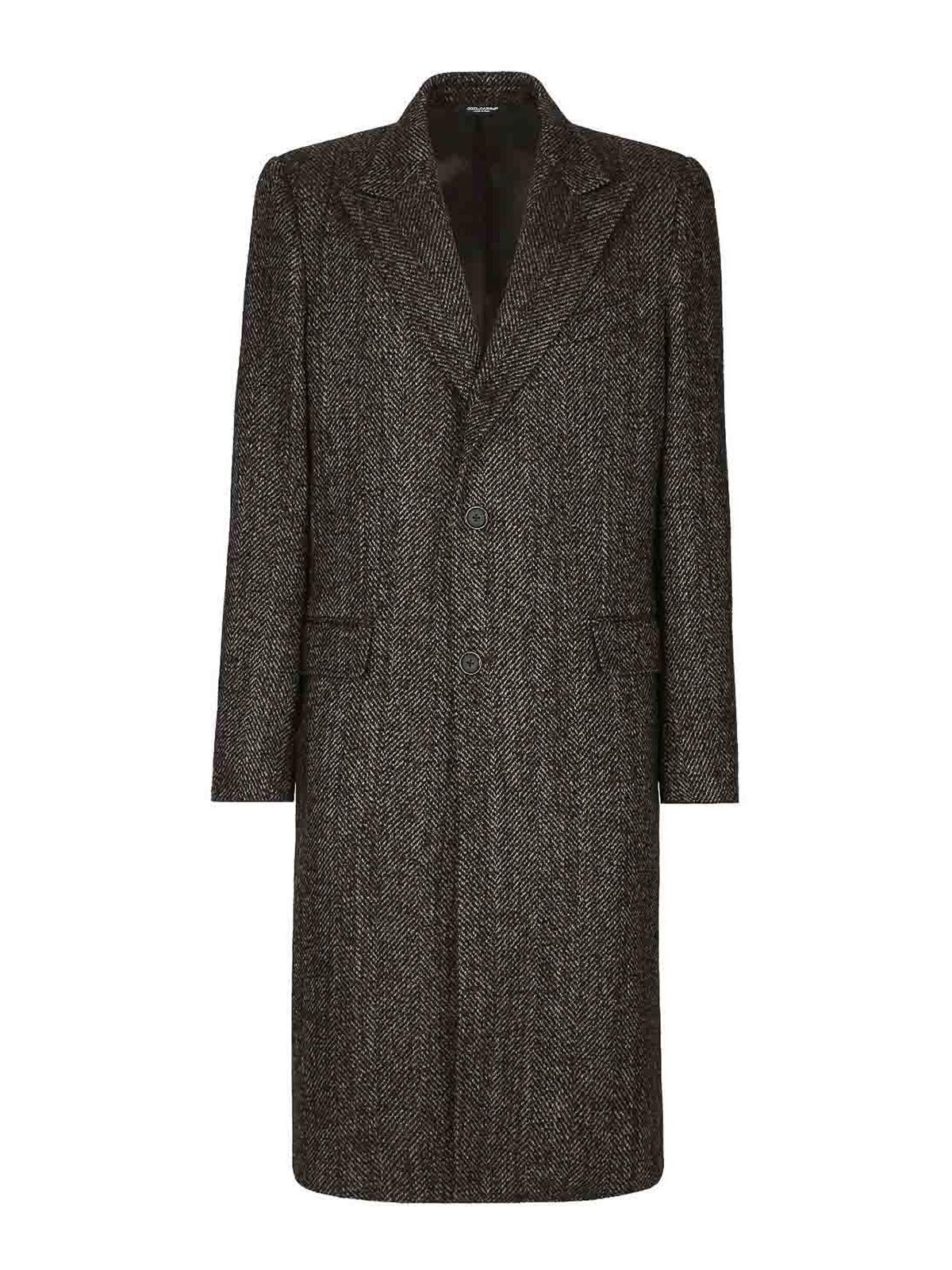 Shop Dolce & Gabbana Wool Single-breasted Coat In Grey