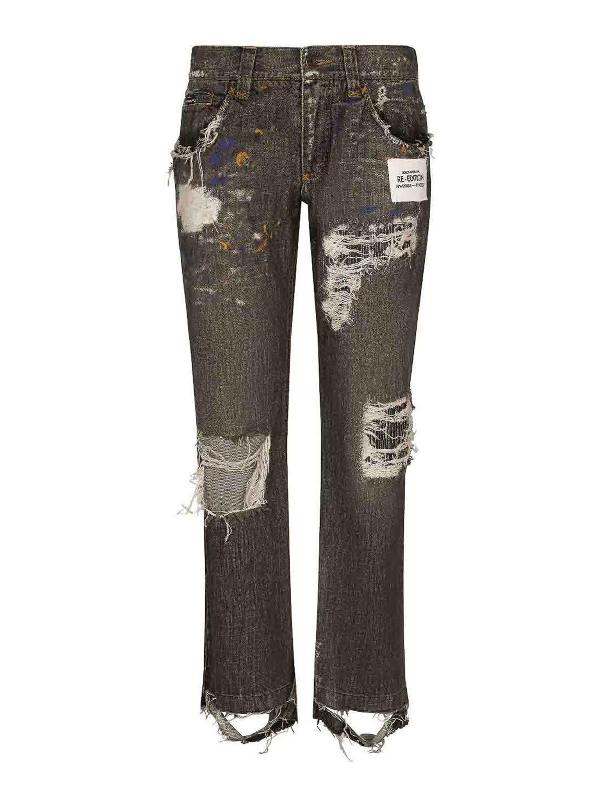 Shop Dolce & Gabbana Jeans Boot-cut - Gris In Grey