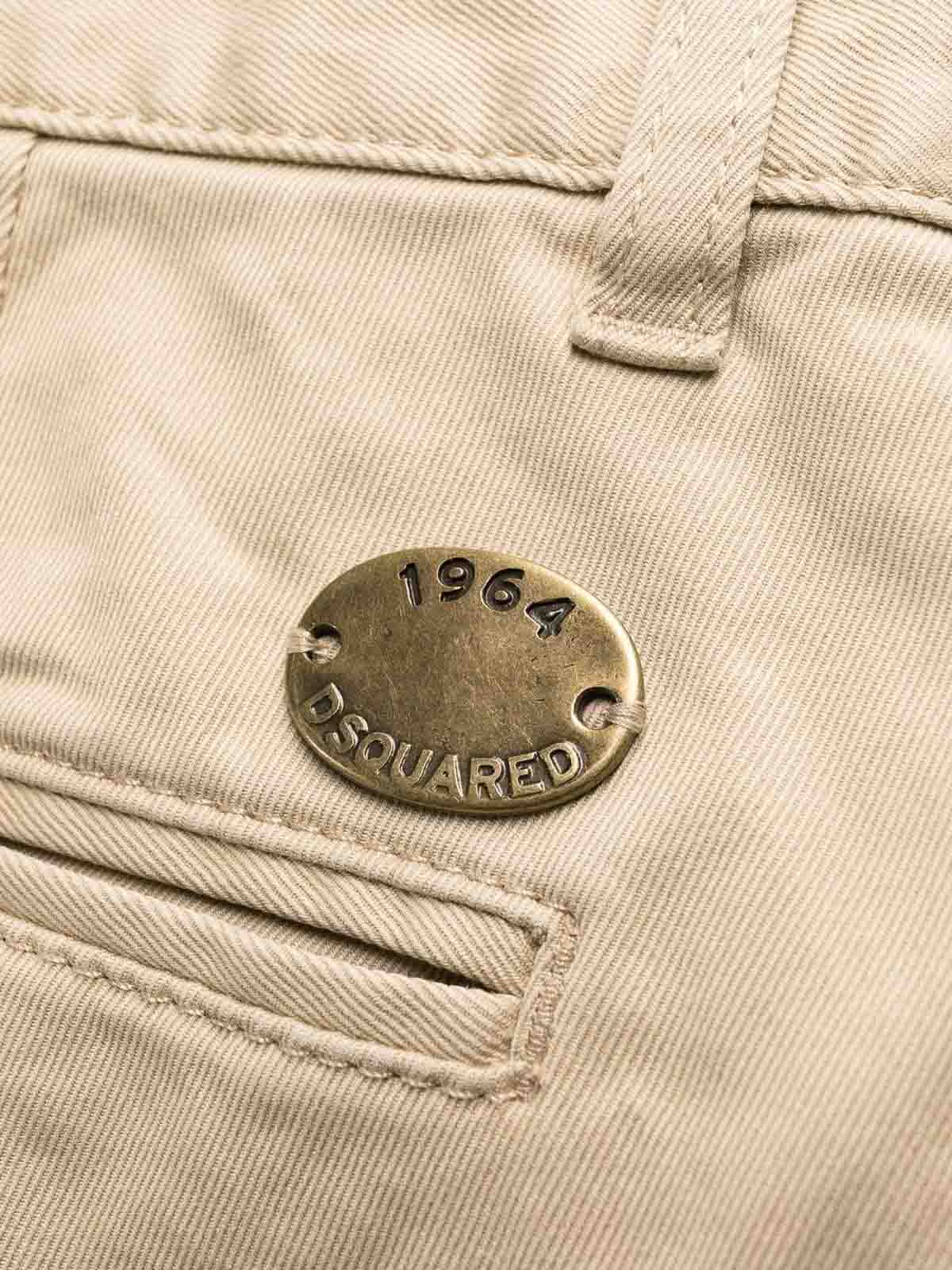 Shop Dsquared2 Cotton Chino Trousers In Beige