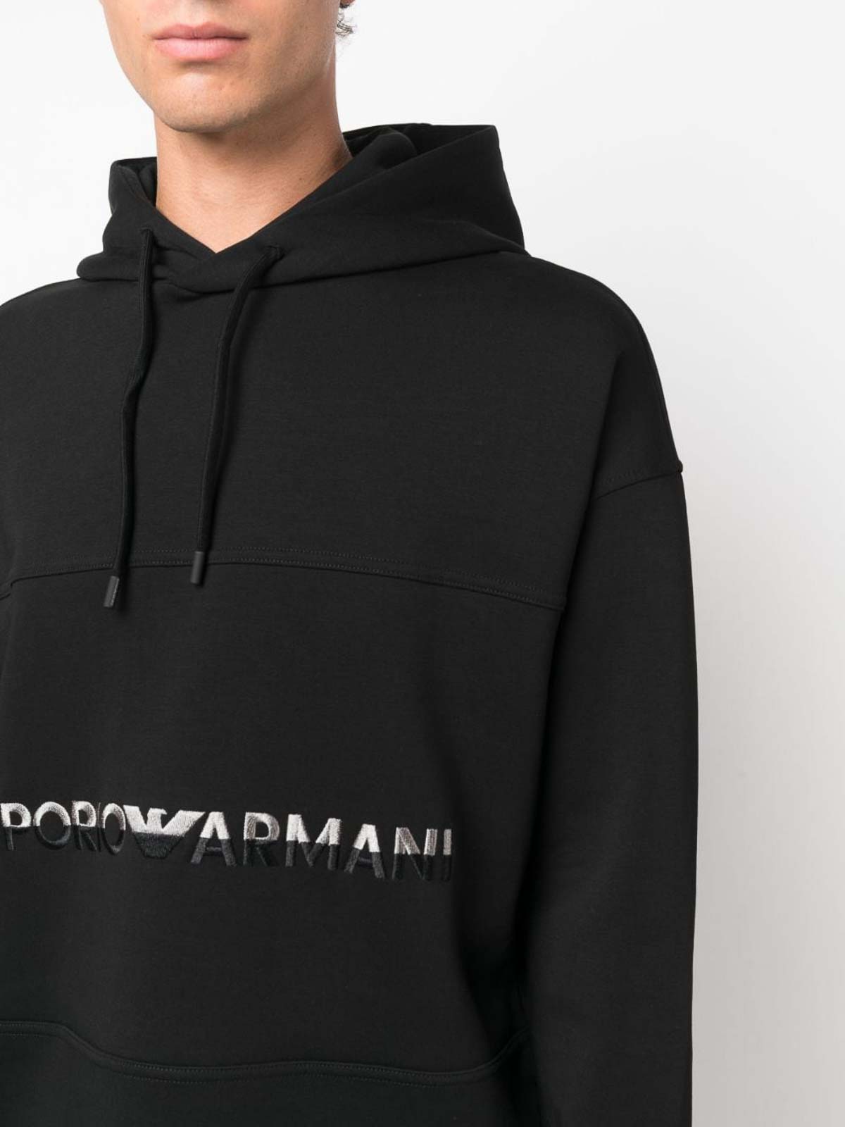 Armani Sweatshirt Emporio Armani Felpe Reversible Hooded Zip-Up 