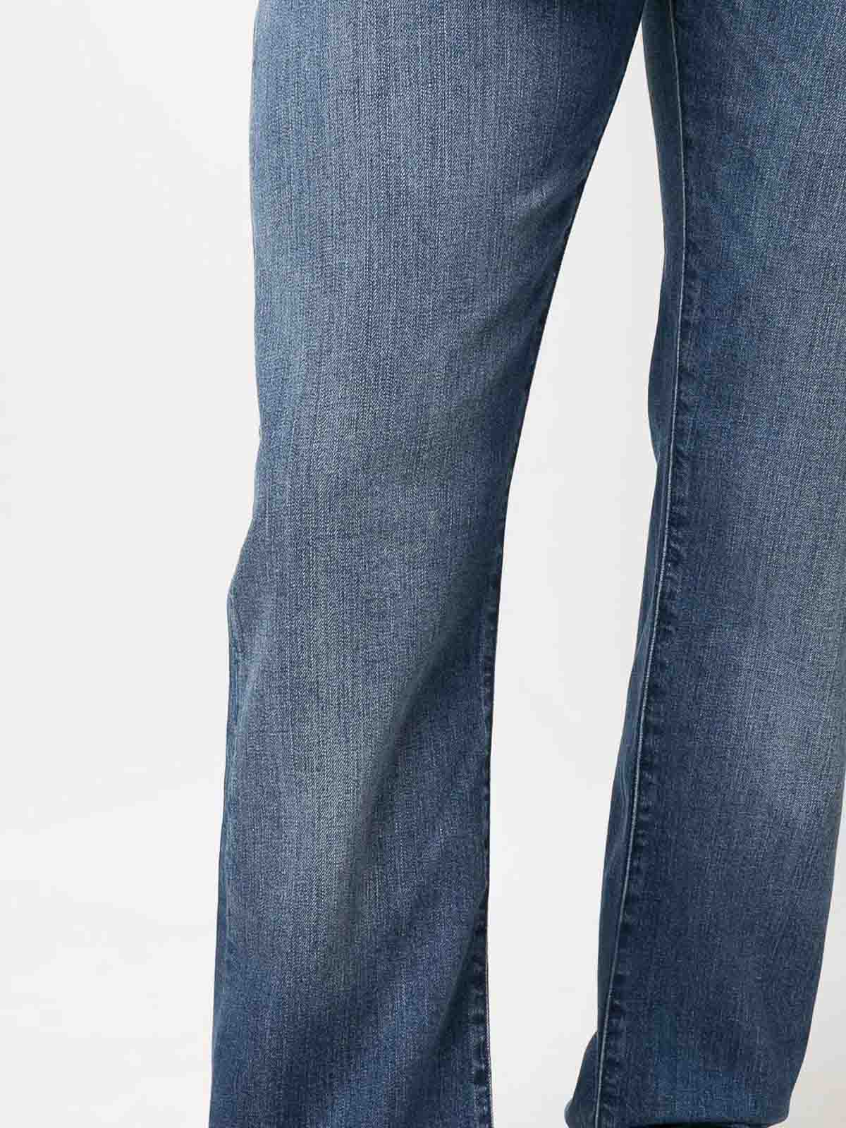 Shop Emporio Armani Slim Denim Jeans In Blue
