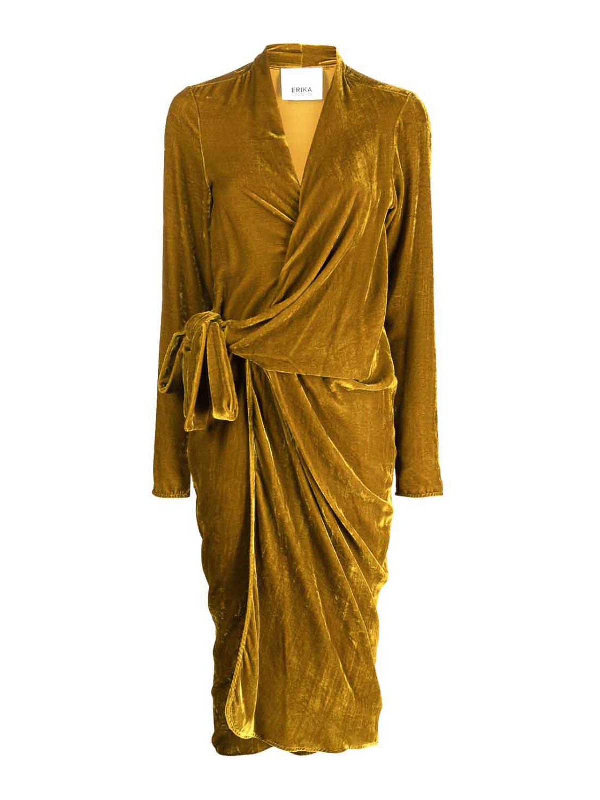 Erika Cavallini Elodie wrap midi dress - Yellow