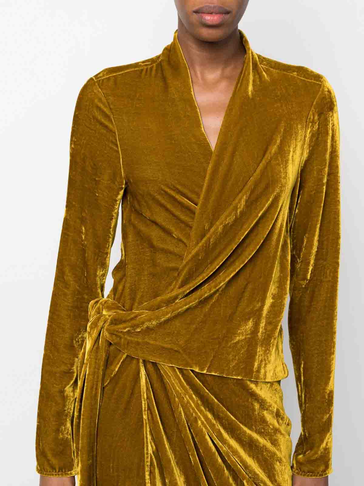 Erika Cavallini Elodie wrap midi dress - Yellow|P3WQ06ELODIEB36