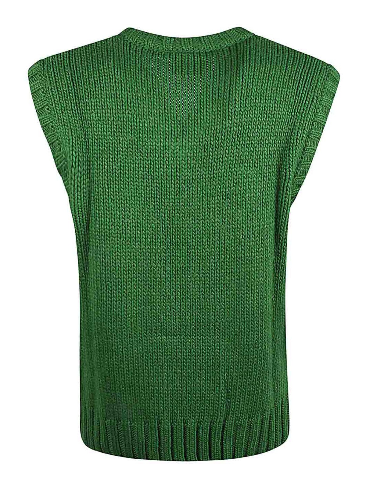 Logo v-neck knitted vest