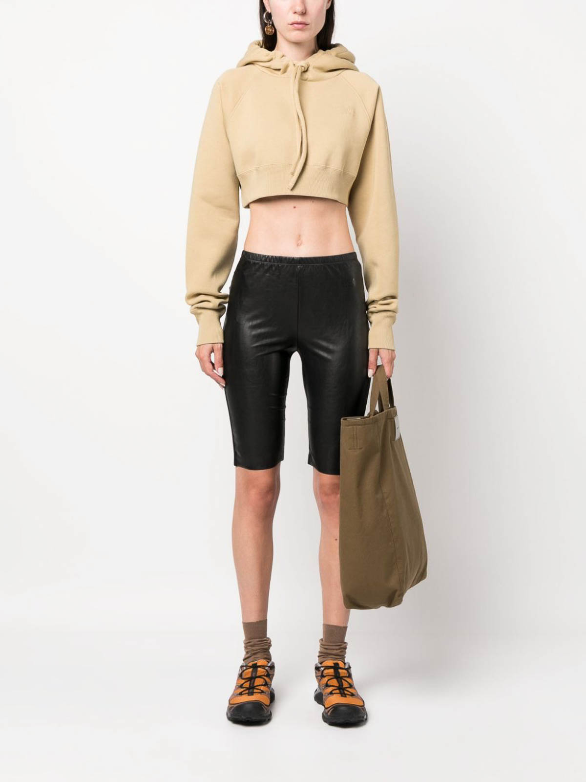 【MAISON MARGIELA】CROPPED SWEATSHIRT MAISON MARGIELA Cropped Paint-Splattered Cotton-Jersey