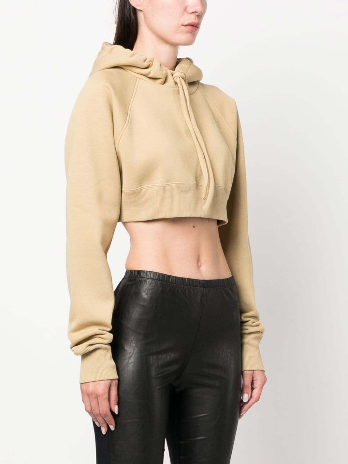 【MAISON MARGIELA】CROPPED SWEATSHIRT MM6 Maison Margiela Black Cropped Hoodie — SLOW WAVES