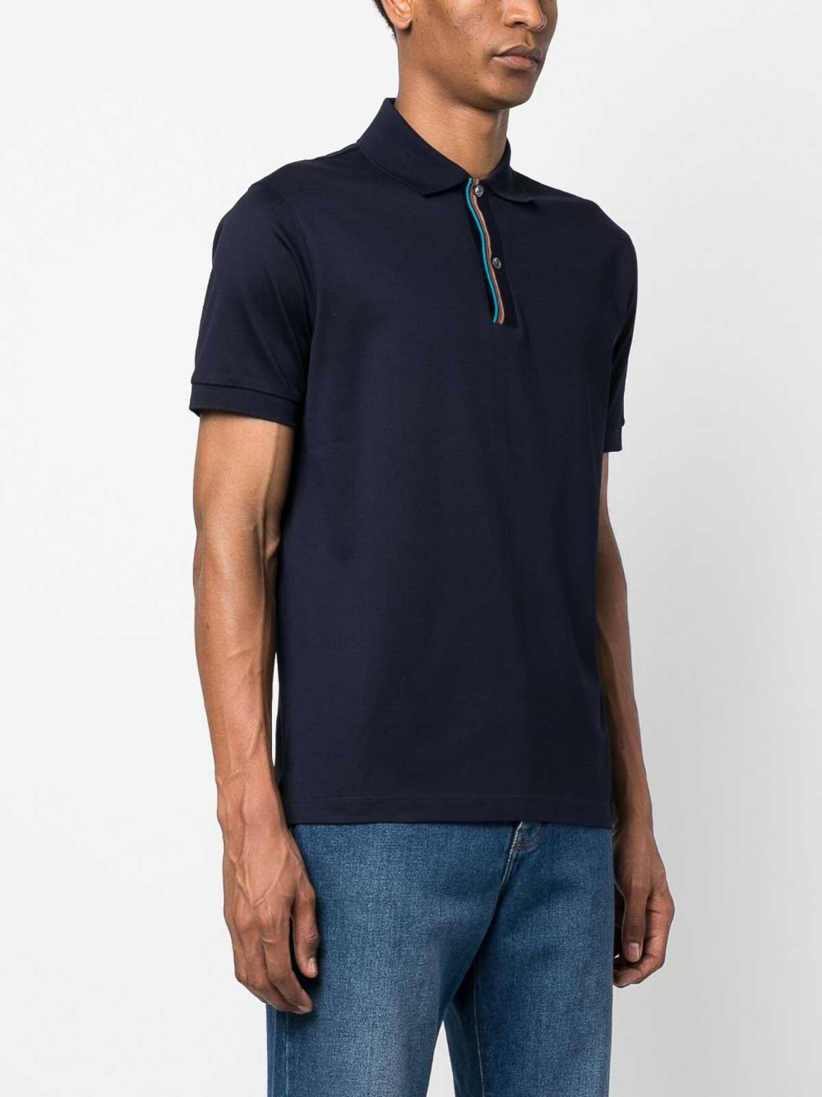 Shop Paul Smith Cotton Polo Shirt In Blue