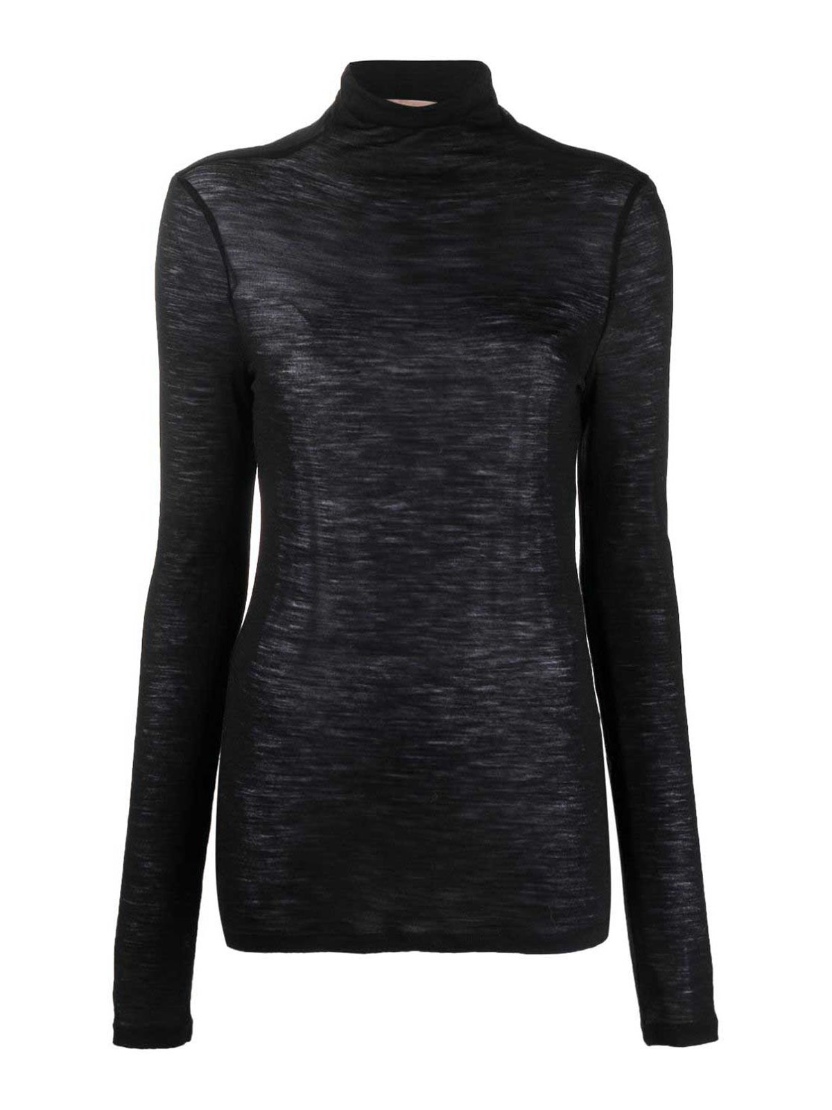 Semicouture Ros Wool Blend Turtleneck Sweater In Black