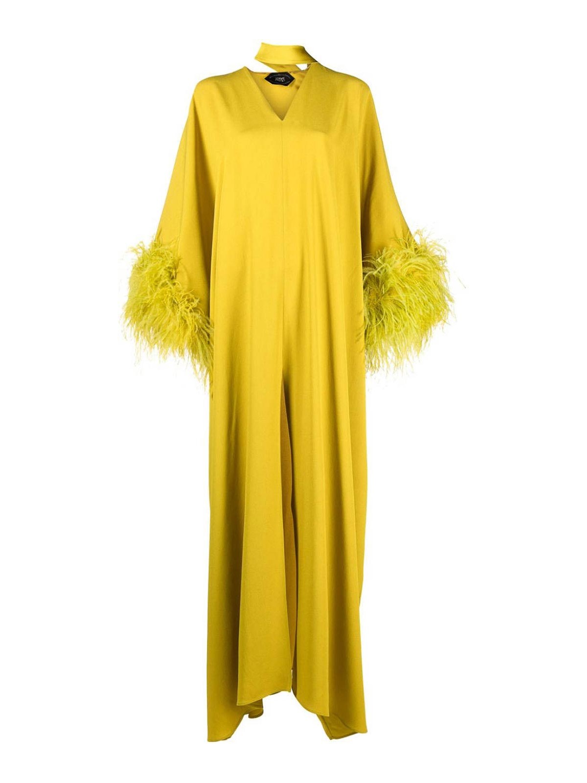 Taller Marmo Feather details long kaftan|TMPF2322605CANARY
