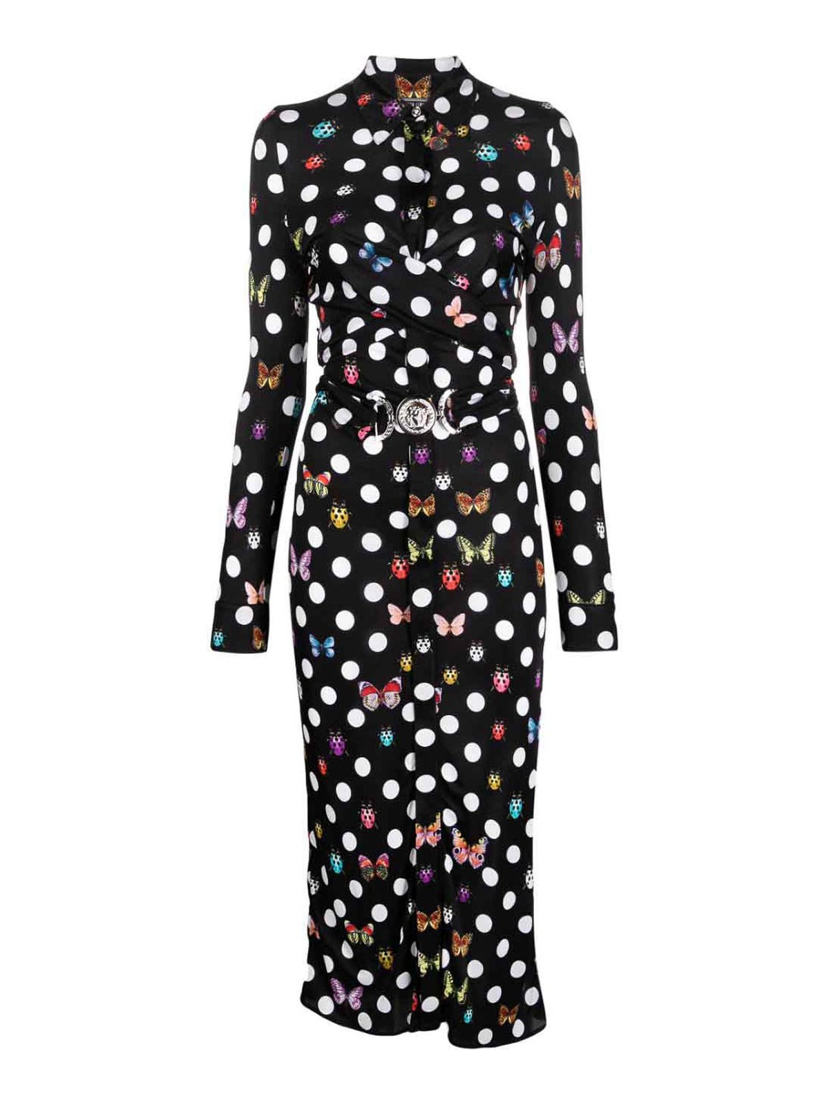 Versace Polka dot and butterflies long dress | 10112541A082505B020