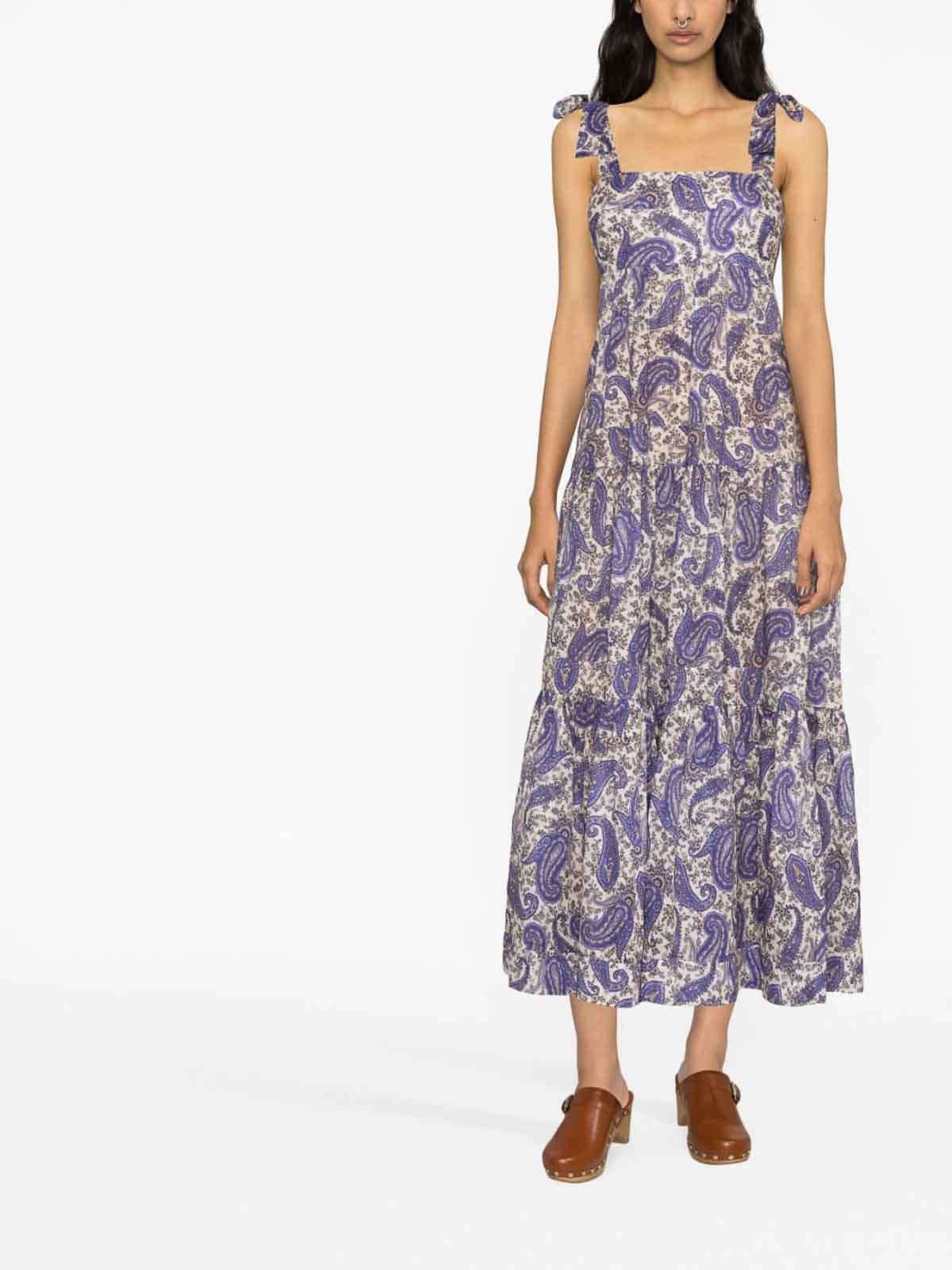Zimmermann Paisley print cotton long dress - Blue|9746DSS231ICPA