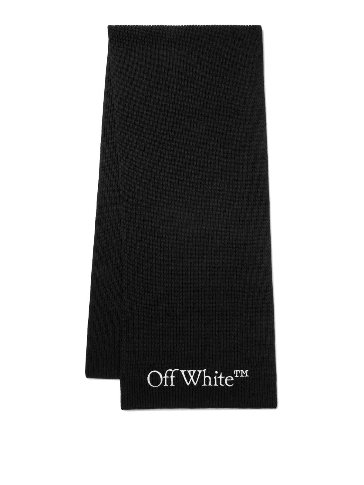 Off-white Wool Scarf In Black