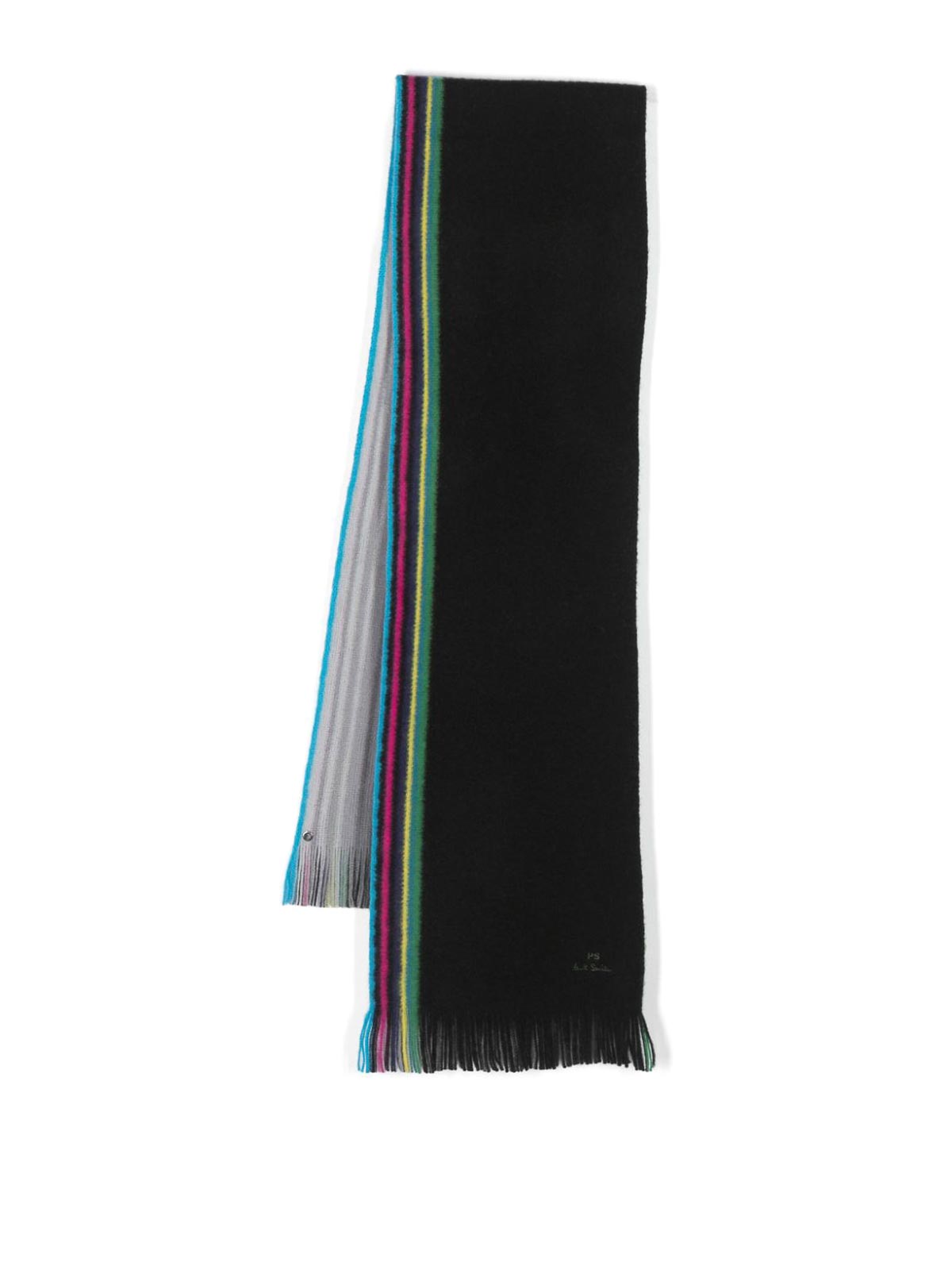 Paul Smith Sports Stripe Wool Scarf In Black