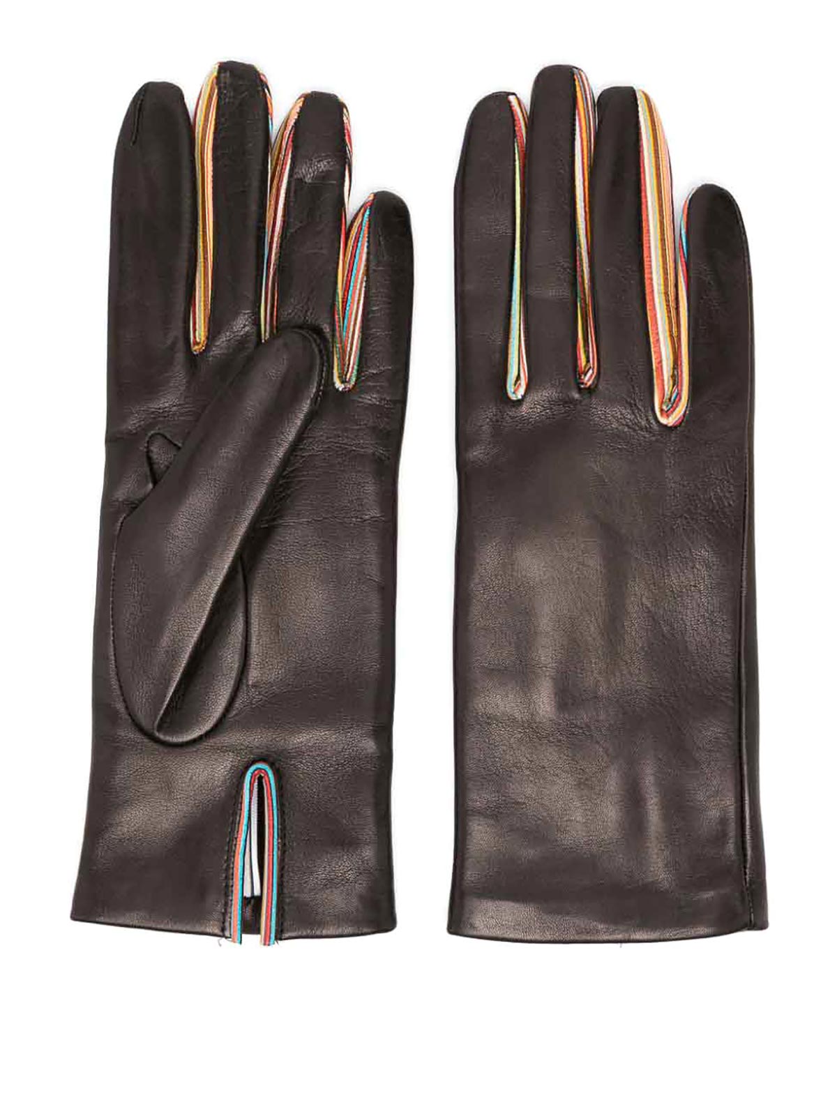 Paul Smith Leather Gloves In Black