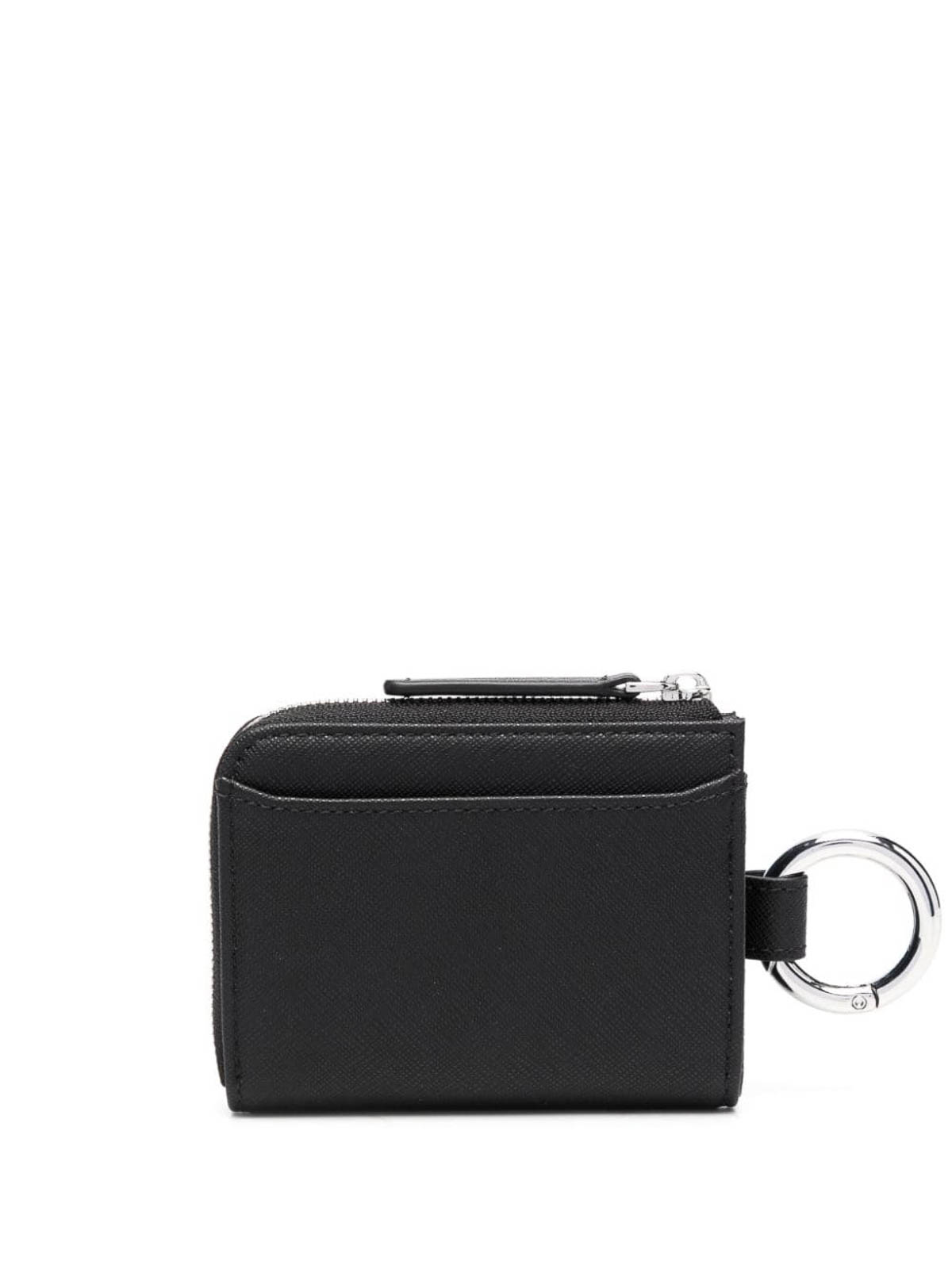Shop Ea7 Leather Compact Wallet In Black
