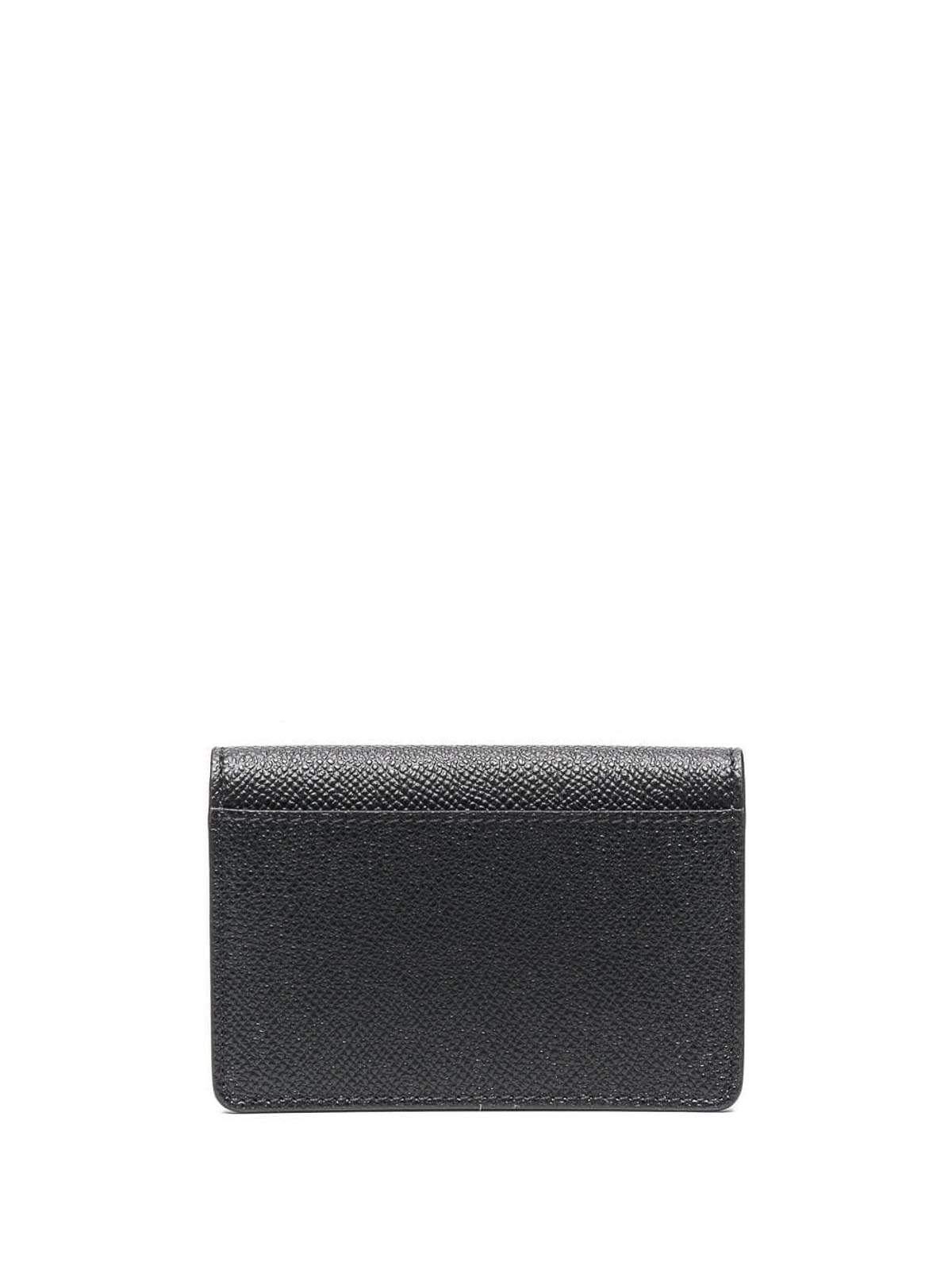 Shop Ferragamo Gancini Leather Credit Card Case In Black
