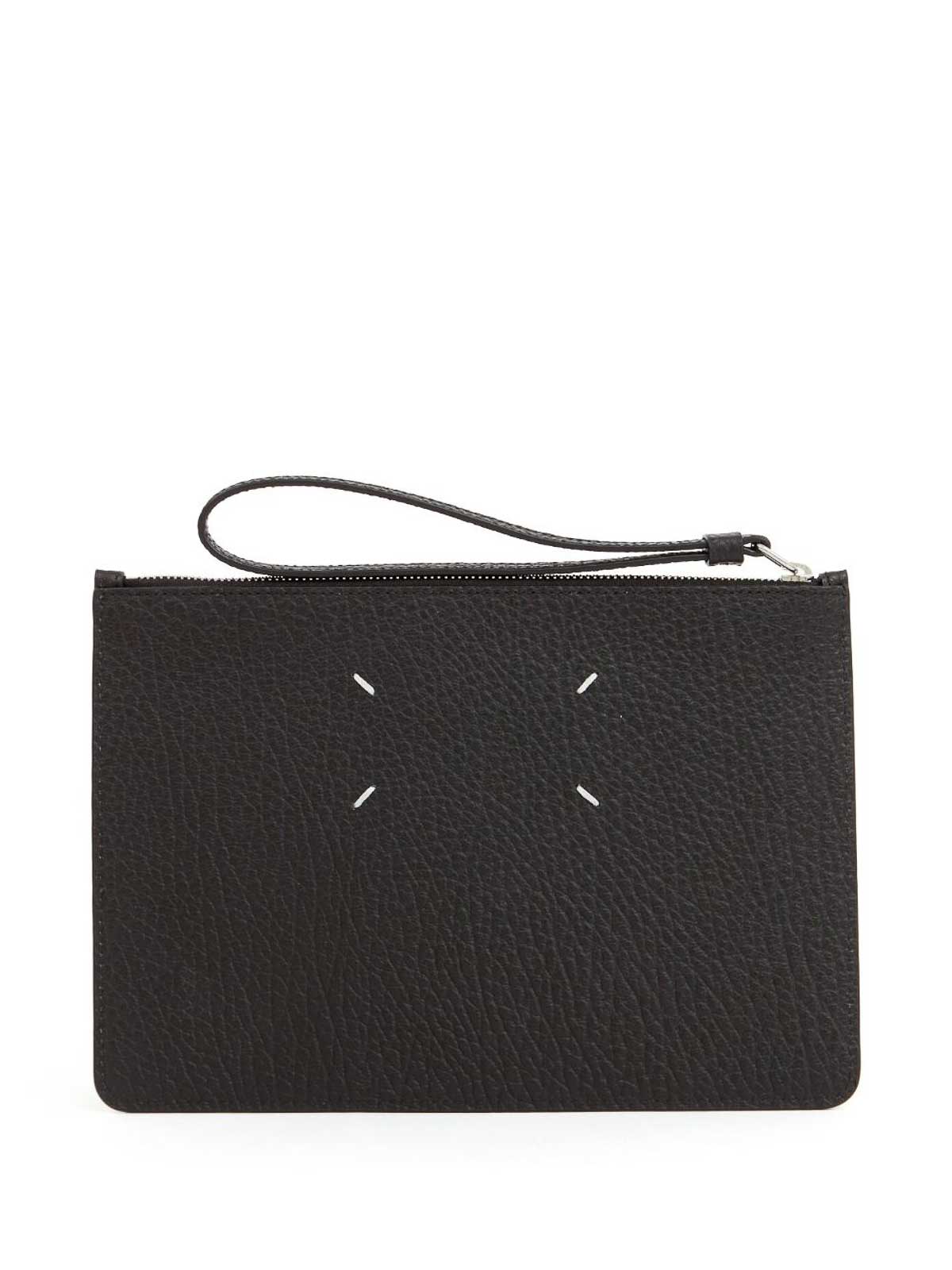 Shop Maison Margiela Leather Small Clutch Bag In Negro