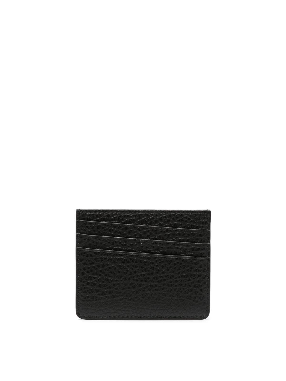 Shop Maison Margiela Four Stitches Leather Credit Card Case In Black