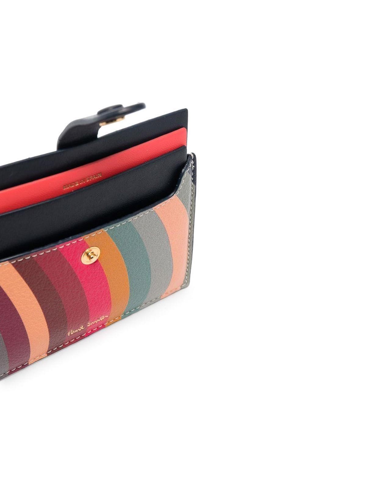 Shop Paul Smith Swirl Leather Credit Card Case In Multicolour