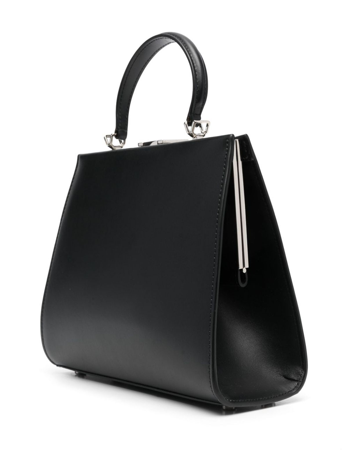 Shop Armarium Anna Small Leather Handbag In Black